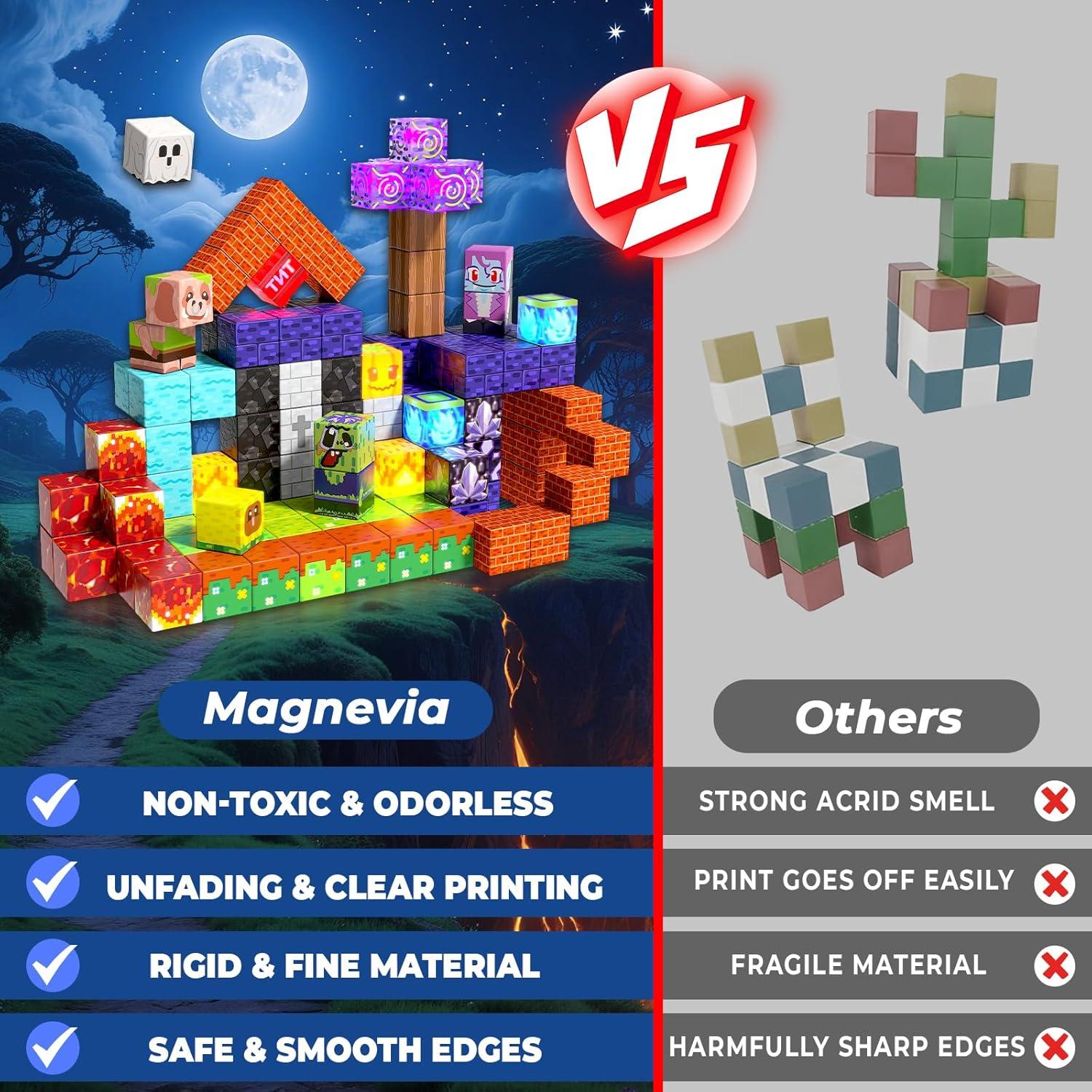 150 Bloques Magnéticos de Construcción Magnevia - Juguete Educativo