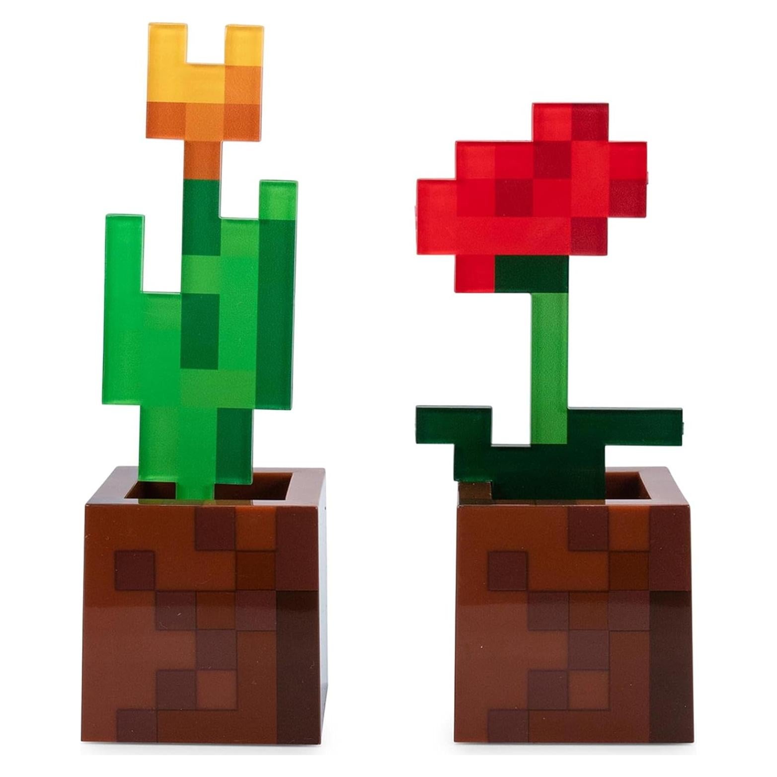 Luz de ambiente LED Minecraft - Juego de 2 tulipán y amapola
