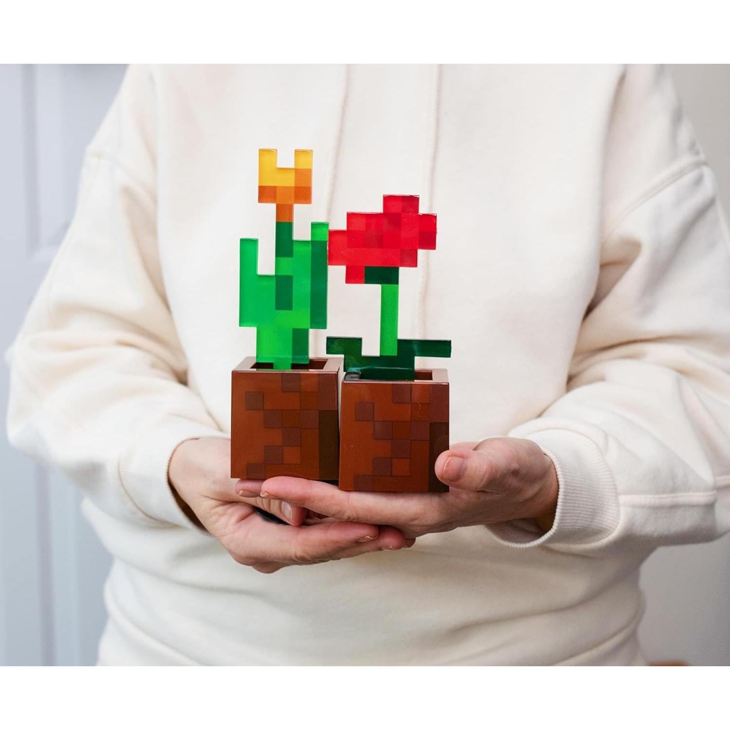 Luz de ambiente LED Minecraft - Juego de 2 tulipán y amapola