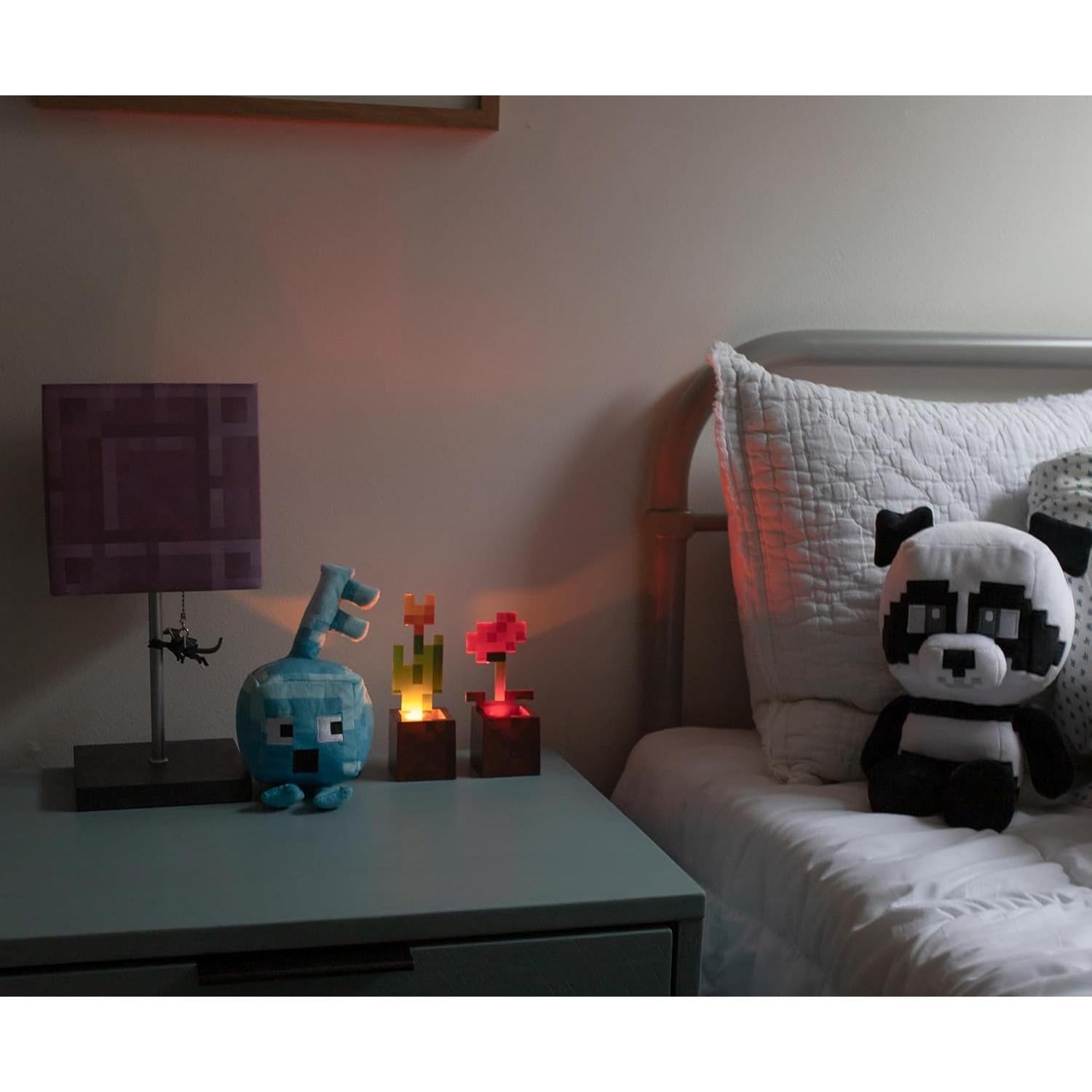 Luz de ambiente LED Minecraft - Juego de 2 tulipán y amapola