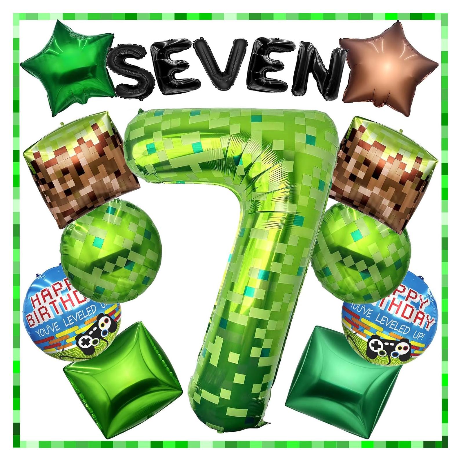 Conjunto de Globos Temáticos de Pixel Verde 16Pcs WENTIYA