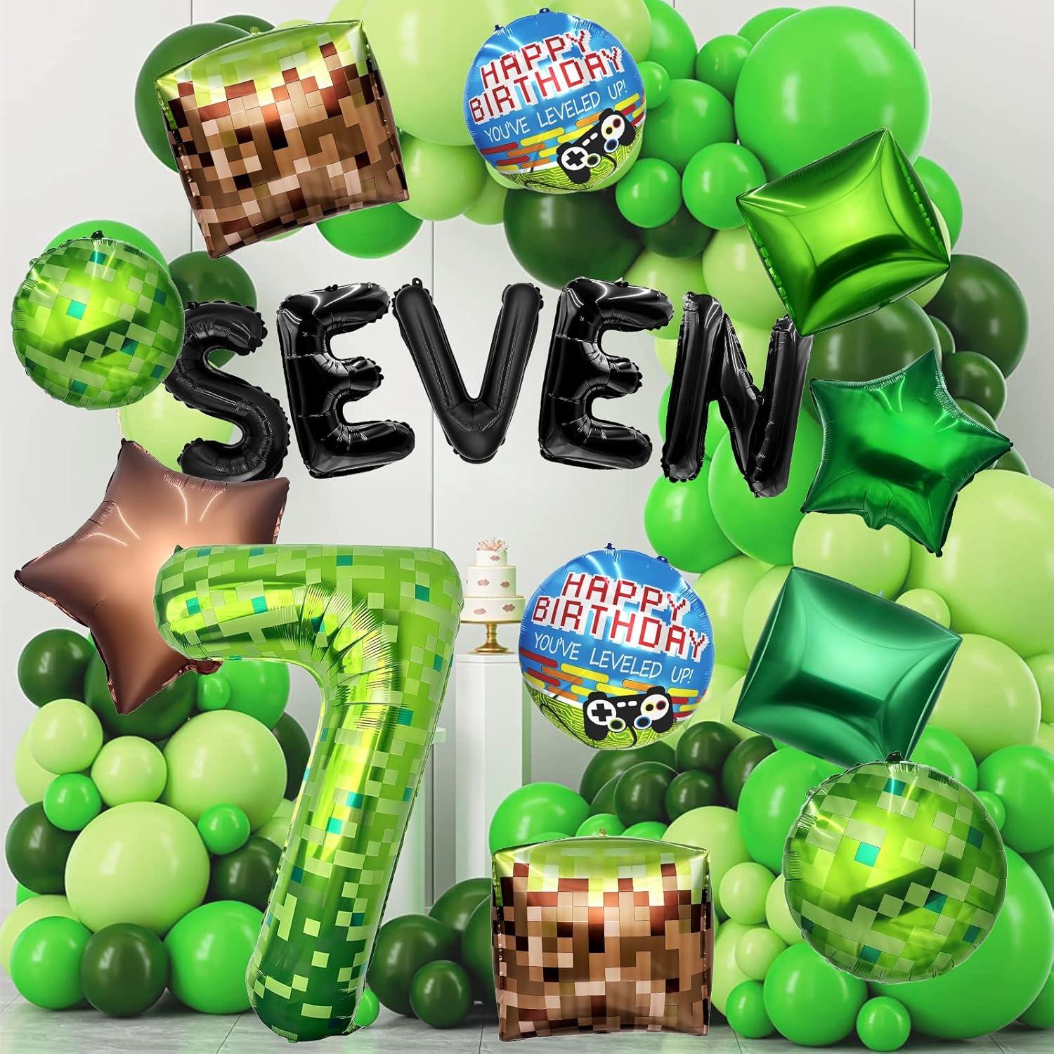Conjunto de Globos Temáticos de Pixel Verde 16Pcs WENTIYA