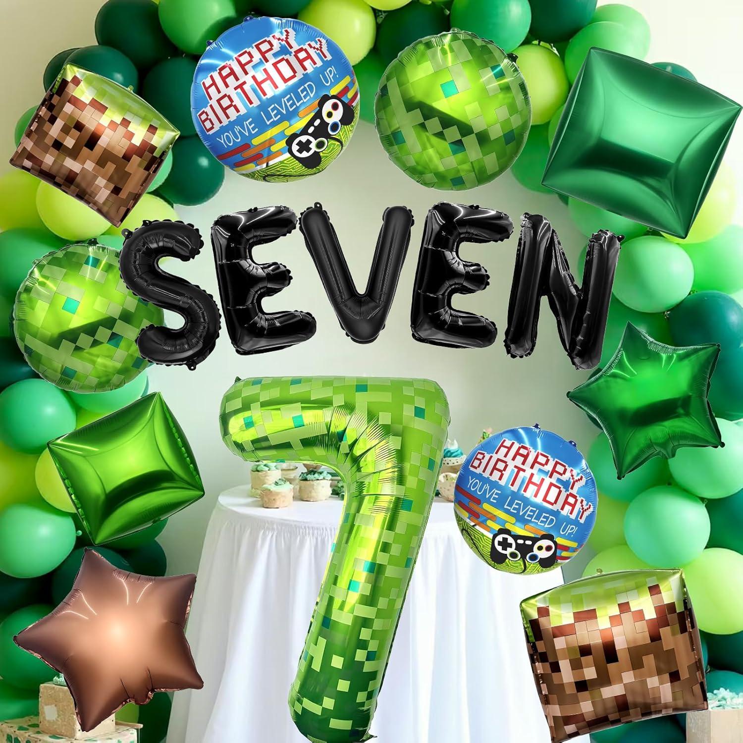 Conjunto de Globos Temáticos de Pixel Verde 16Pcs WENTIYA