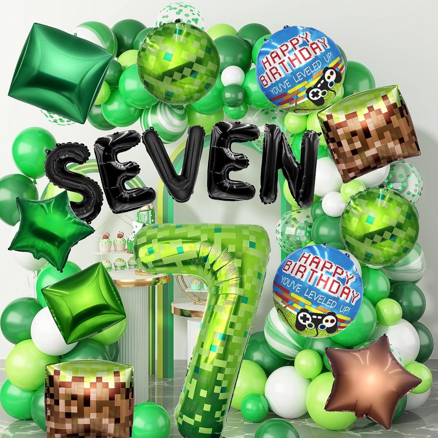 Conjunto de Globos Temáticos de Pixel Verde 16Pcs WENTIYA
