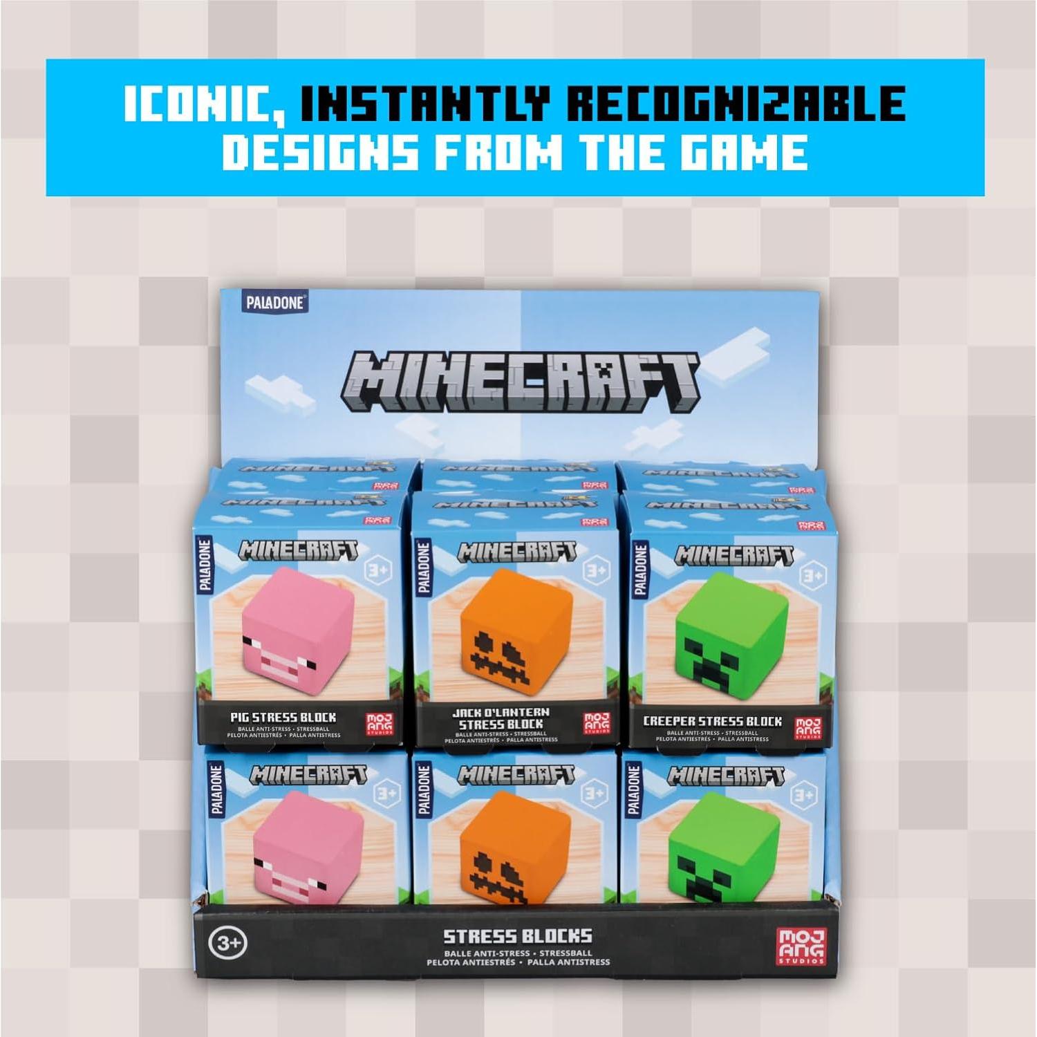 Bloque de Estrés Minecraft Paladone - Juguete Sorpresa 6 cm