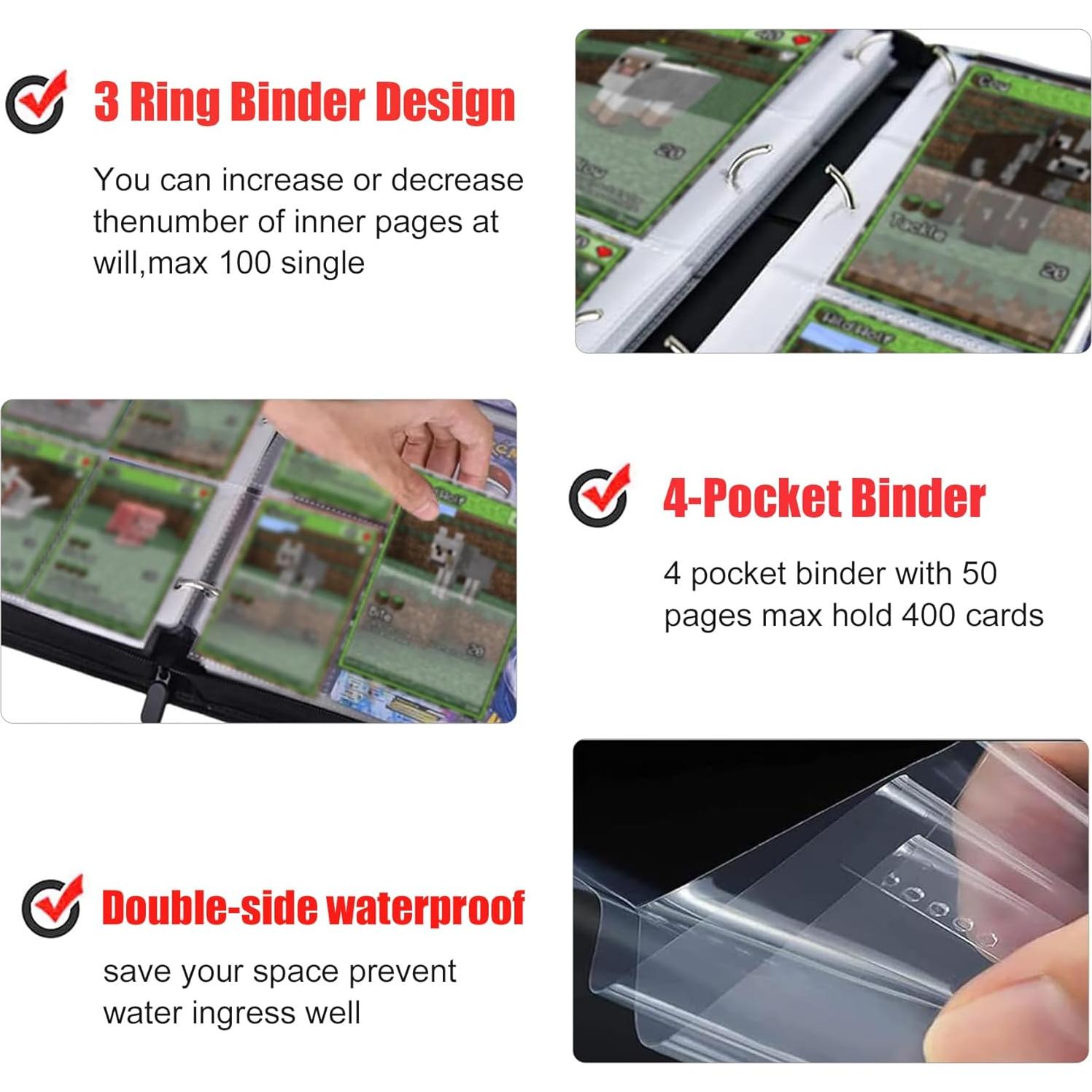 Carpeta para Tarjetas WTVIDAS 4 Bolsillos 50 Páginas Verde