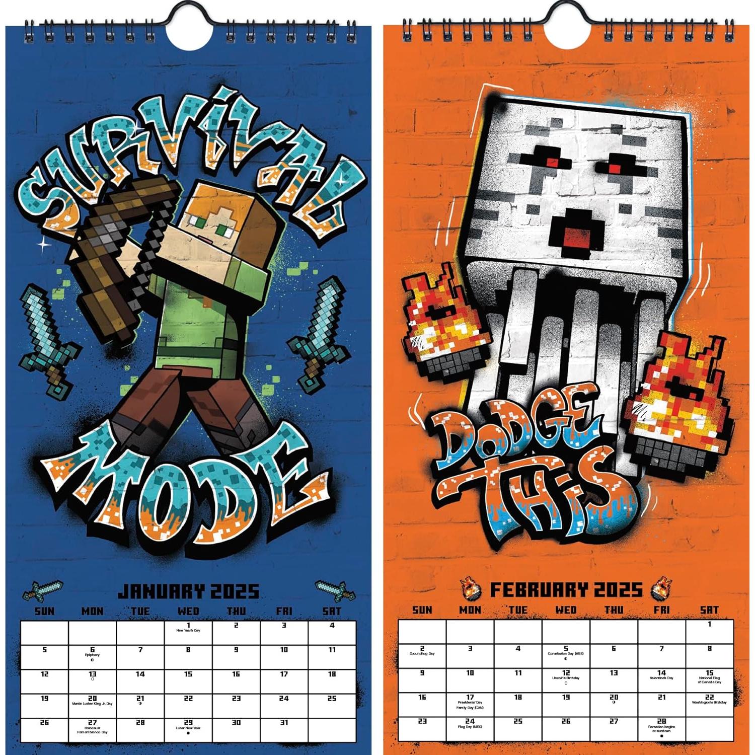 2025 Minecraft Mini Poster Calendar