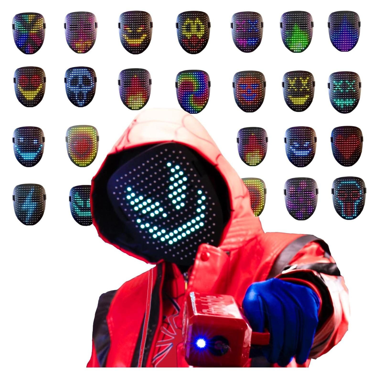 Máscara LED Halloween Foggizo Recargable 50 Caras Niños