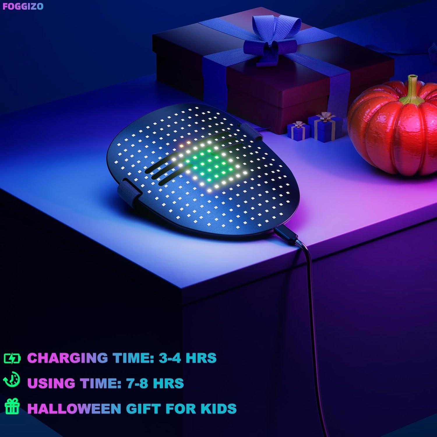 Máscara LED Halloween Foggizo Recargable 50 Caras Niños