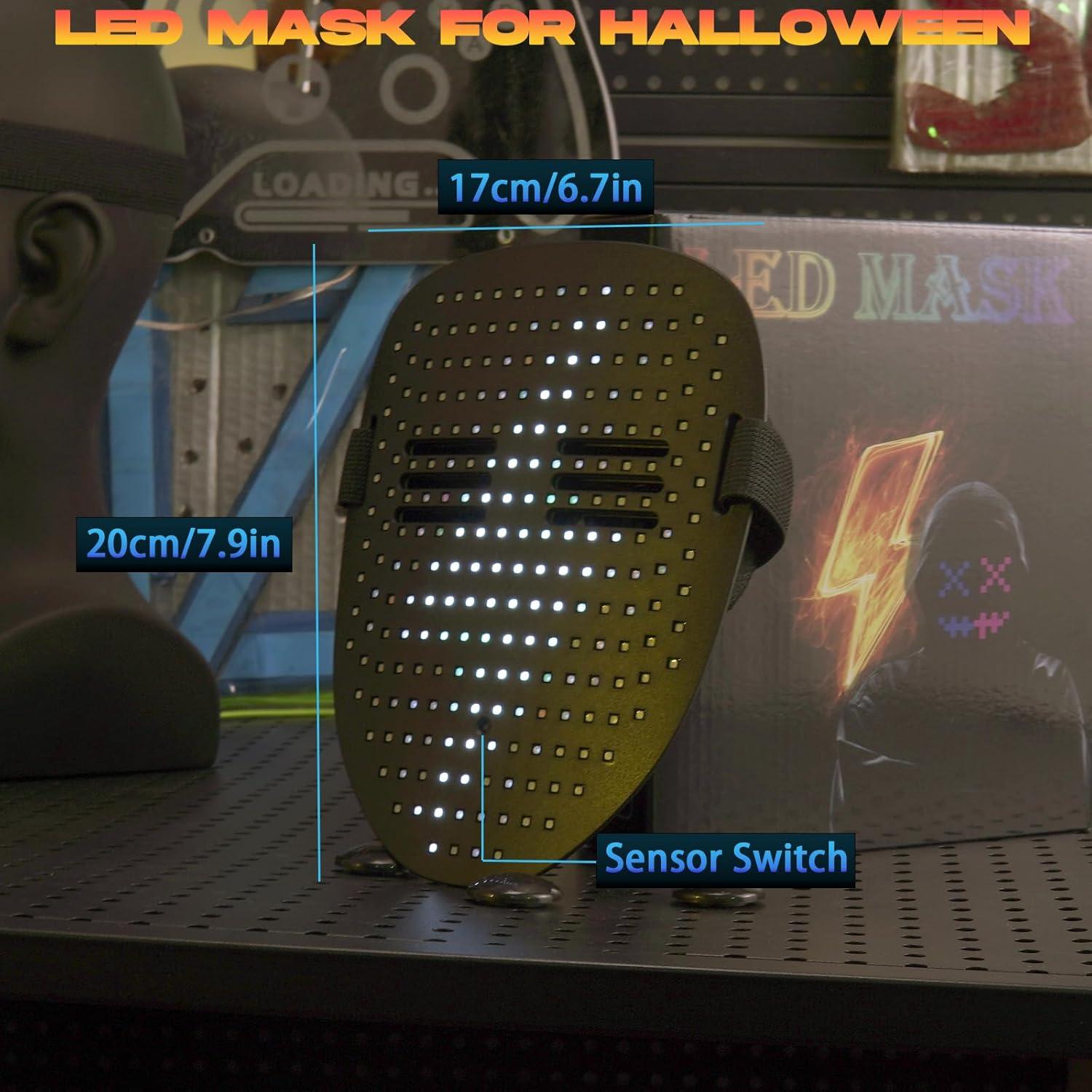 Máscara LED Halloween Foggizo Recargable 50 Caras Niños