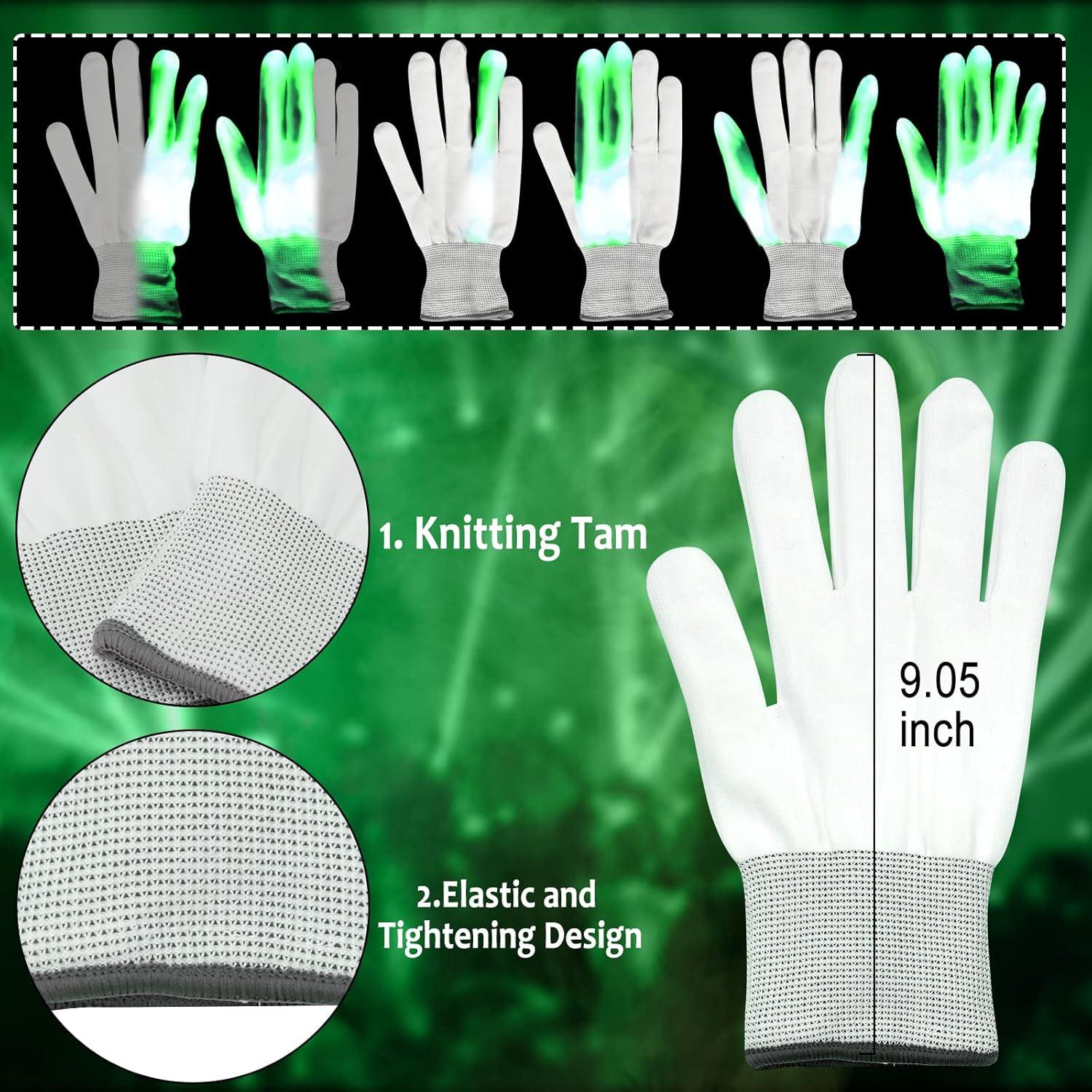 Conjunto Máscara y Guantes LED Halloween Max Fun - Verde