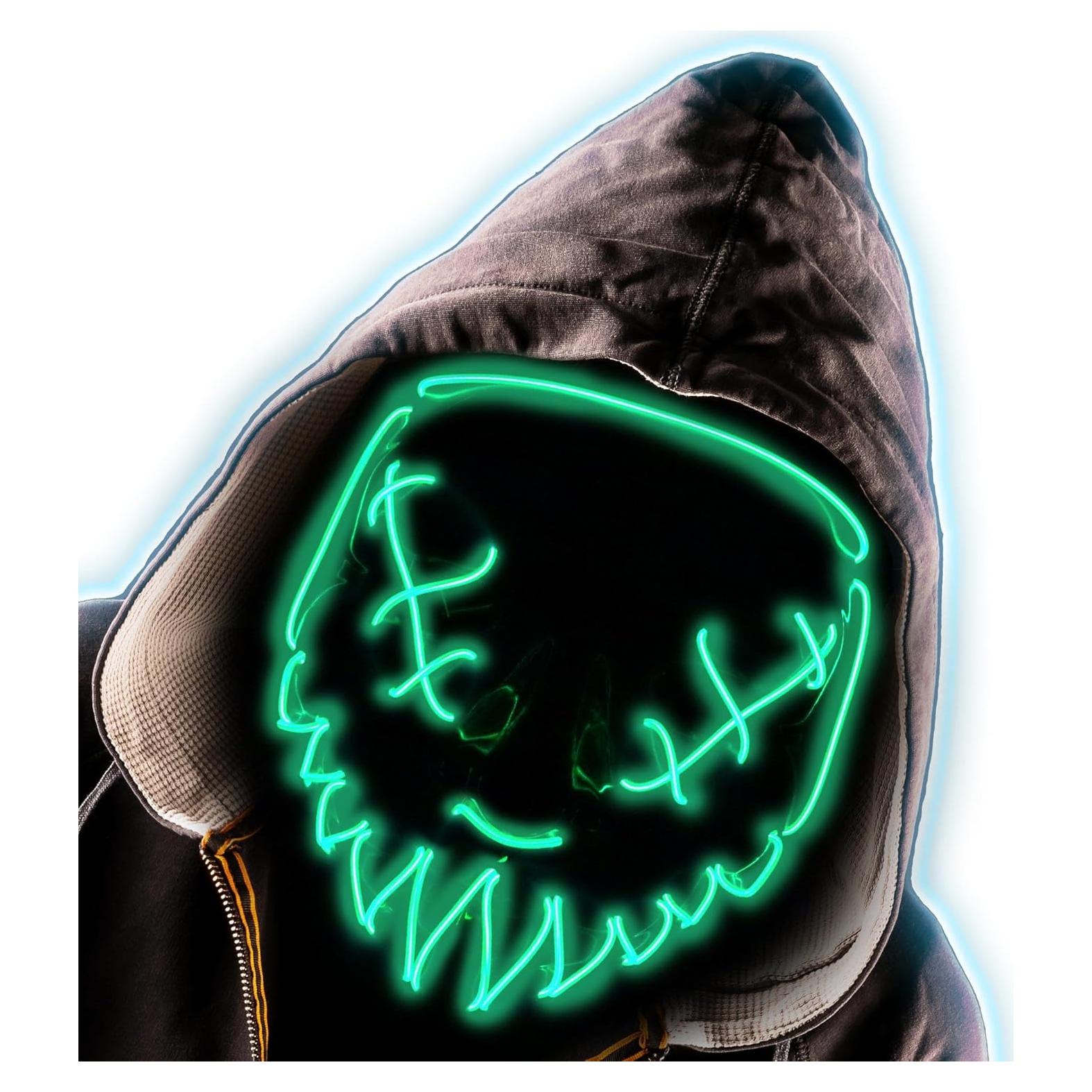 Máscara LED Halloween Oybete Verde para Adultos y Niños