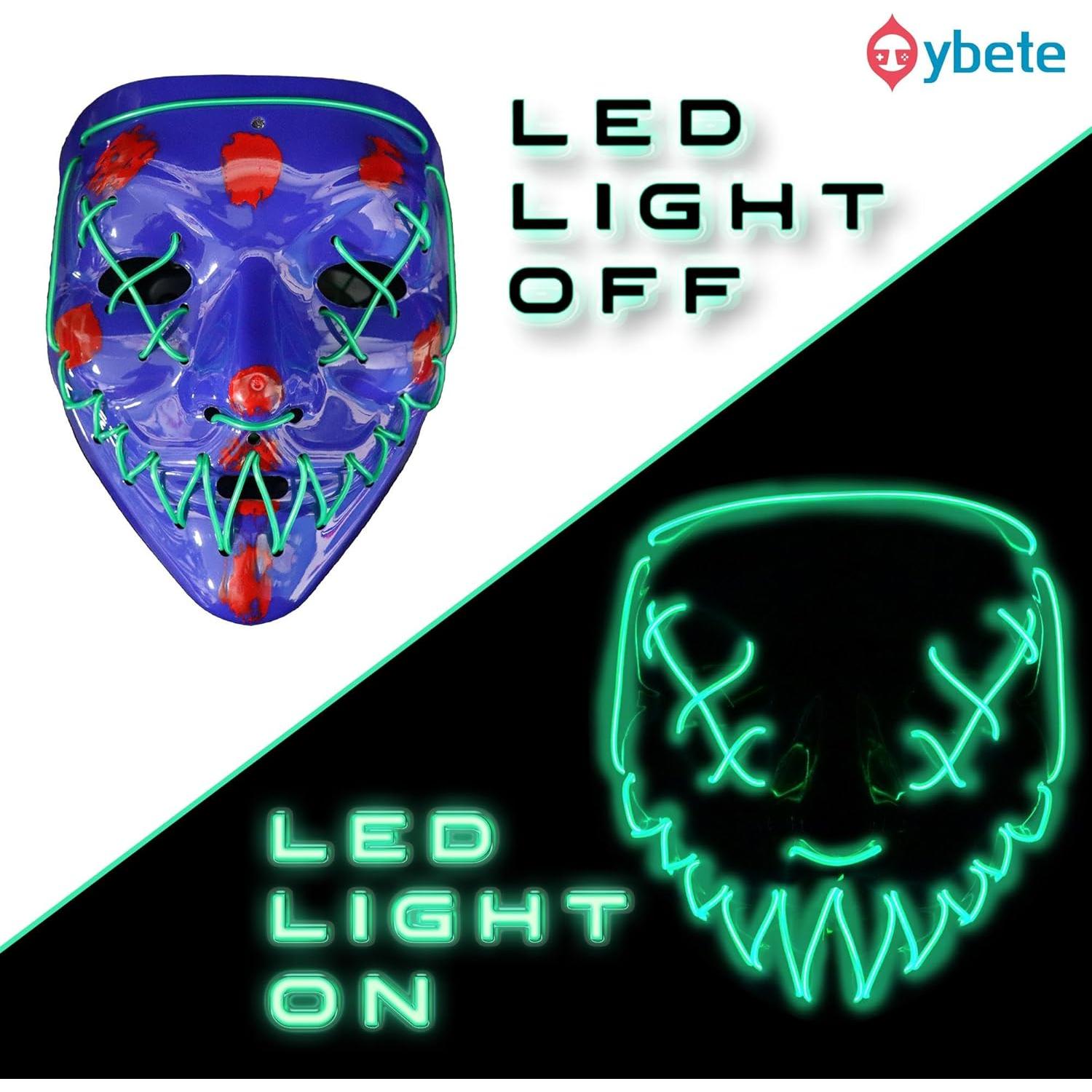 Máscara LED Halloween Oybete Verde para Adultos y Niños