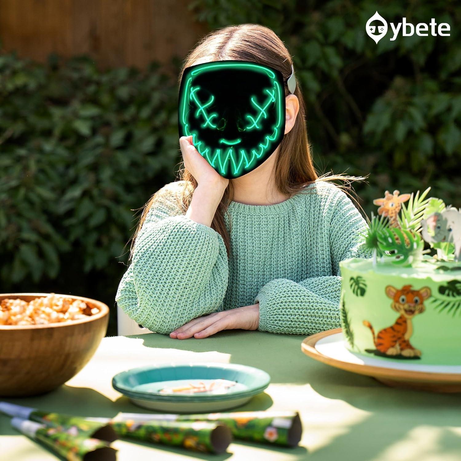 Máscara LED Halloween Oybete Verde para Adultos y Niños