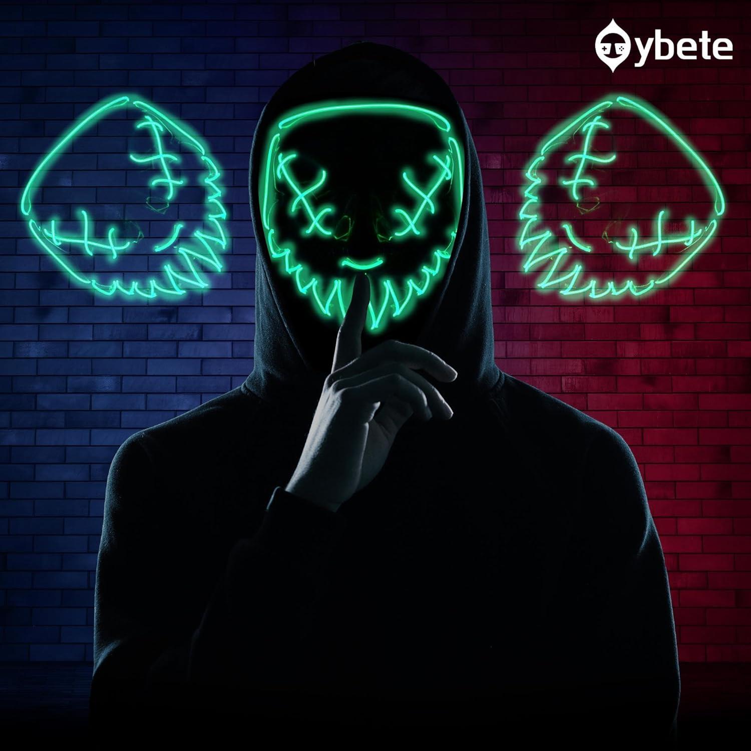 Máscara LED Halloween Oybete Verde para Adultos y Niños