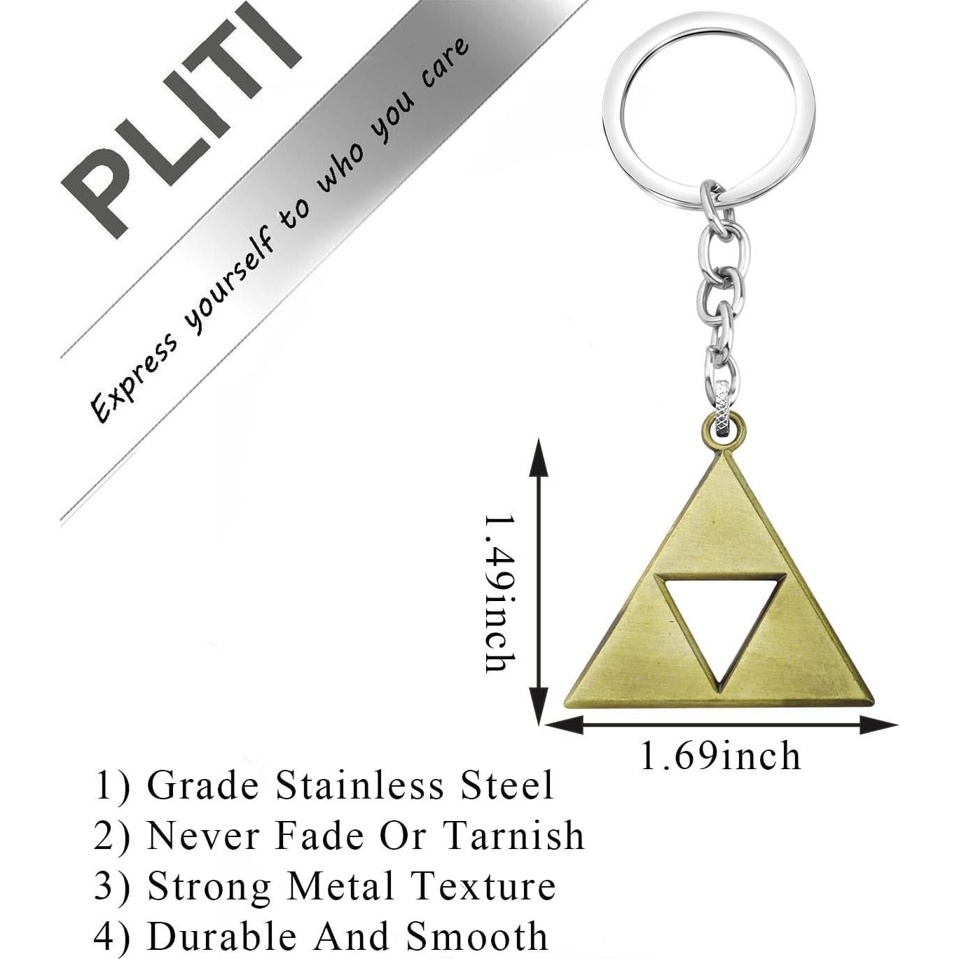 Llavero Triángulo de Acero Inoxidable para Amantes de Videojuegos