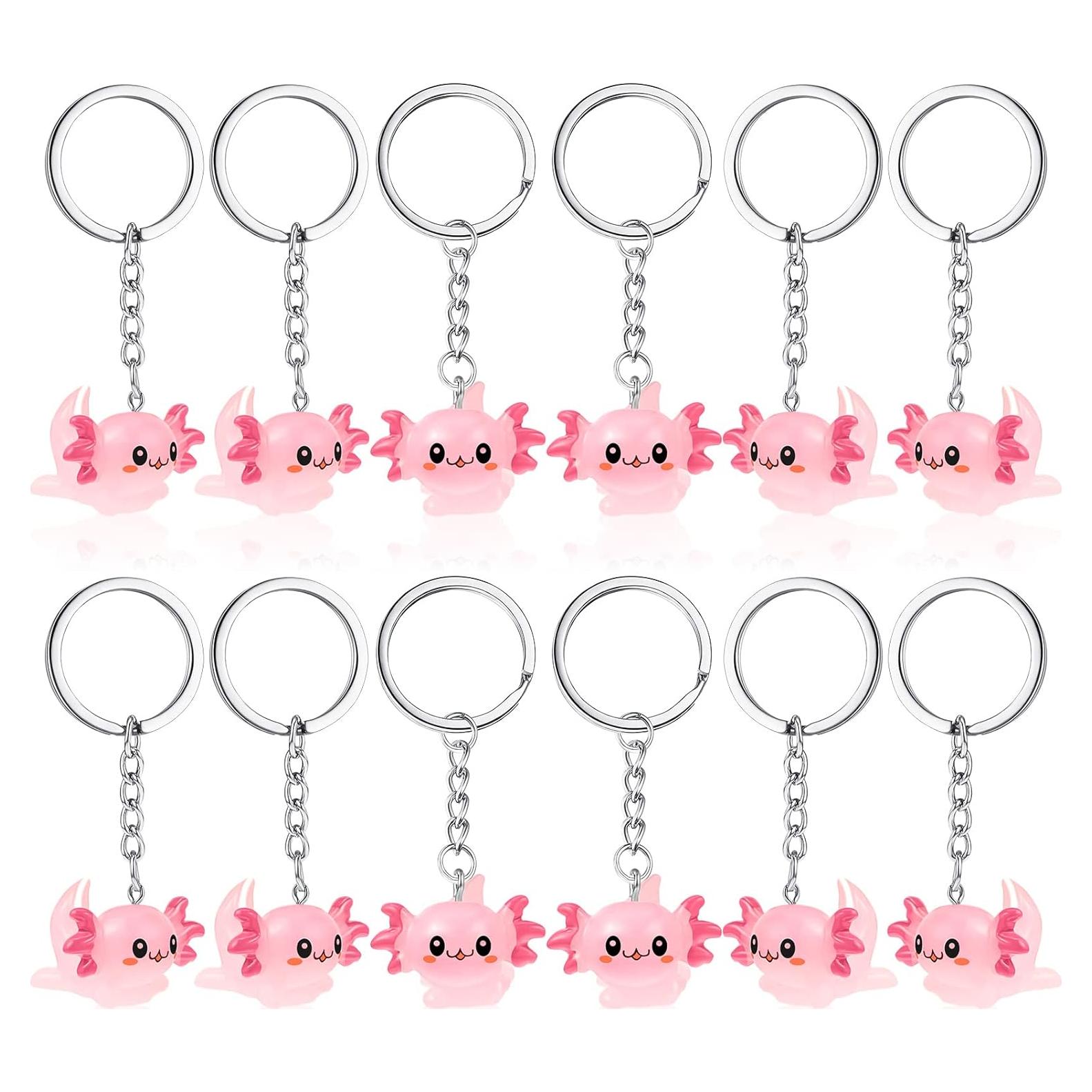 Llavero Luminiscente Axolote 3D Henoyso - 12 Piezas