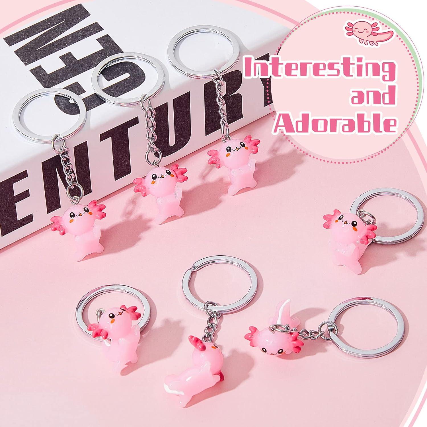 Llavero Luminiscente Axolote 3D Henoyso - 12 Piezas