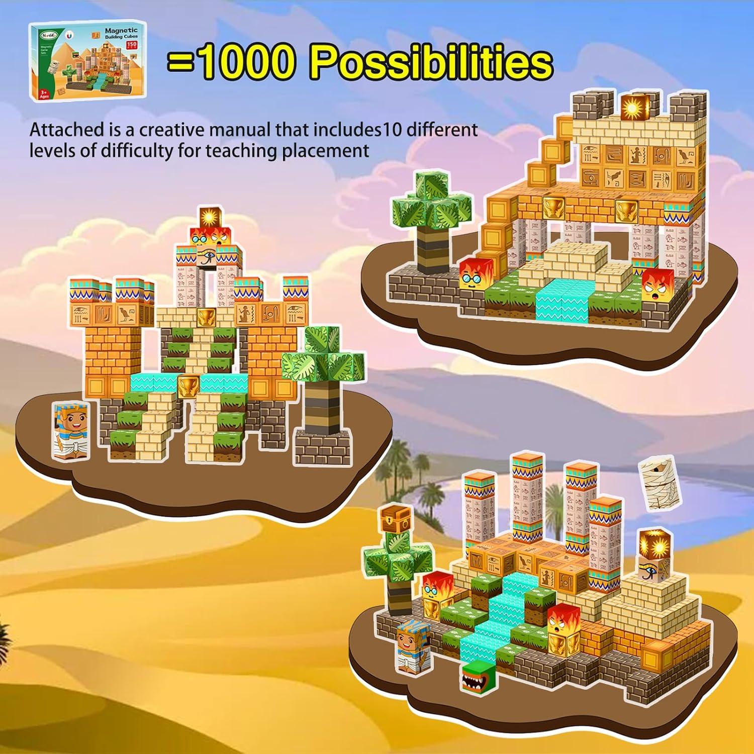 Bloques Magnéticos NorthKe 150 PCS con 4 Brillantes 2.03 cm