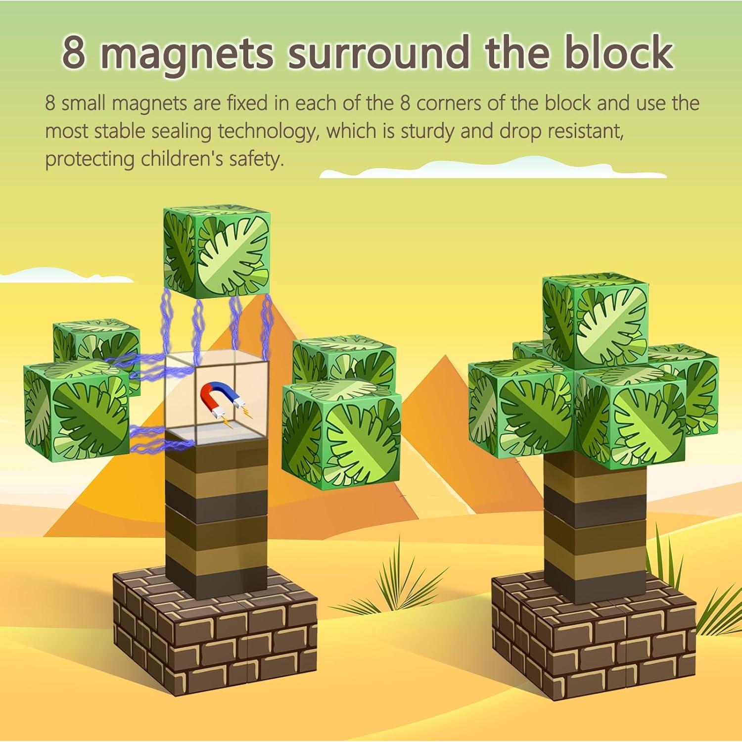 Bloques Magnéticos NorthKe 150 PCS con 4 Brillantes 2.03 cm