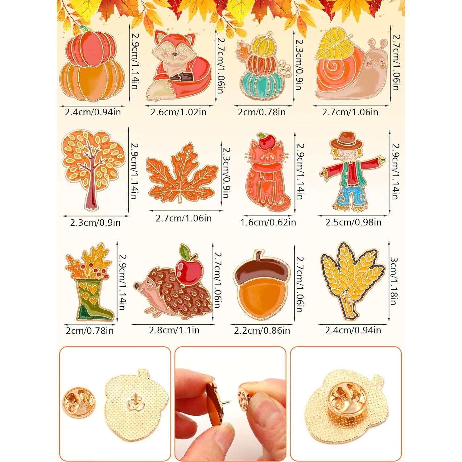 JUNEBRUSHS 28 Pines de Esmalte Otoñales para Ropa y Accesorios