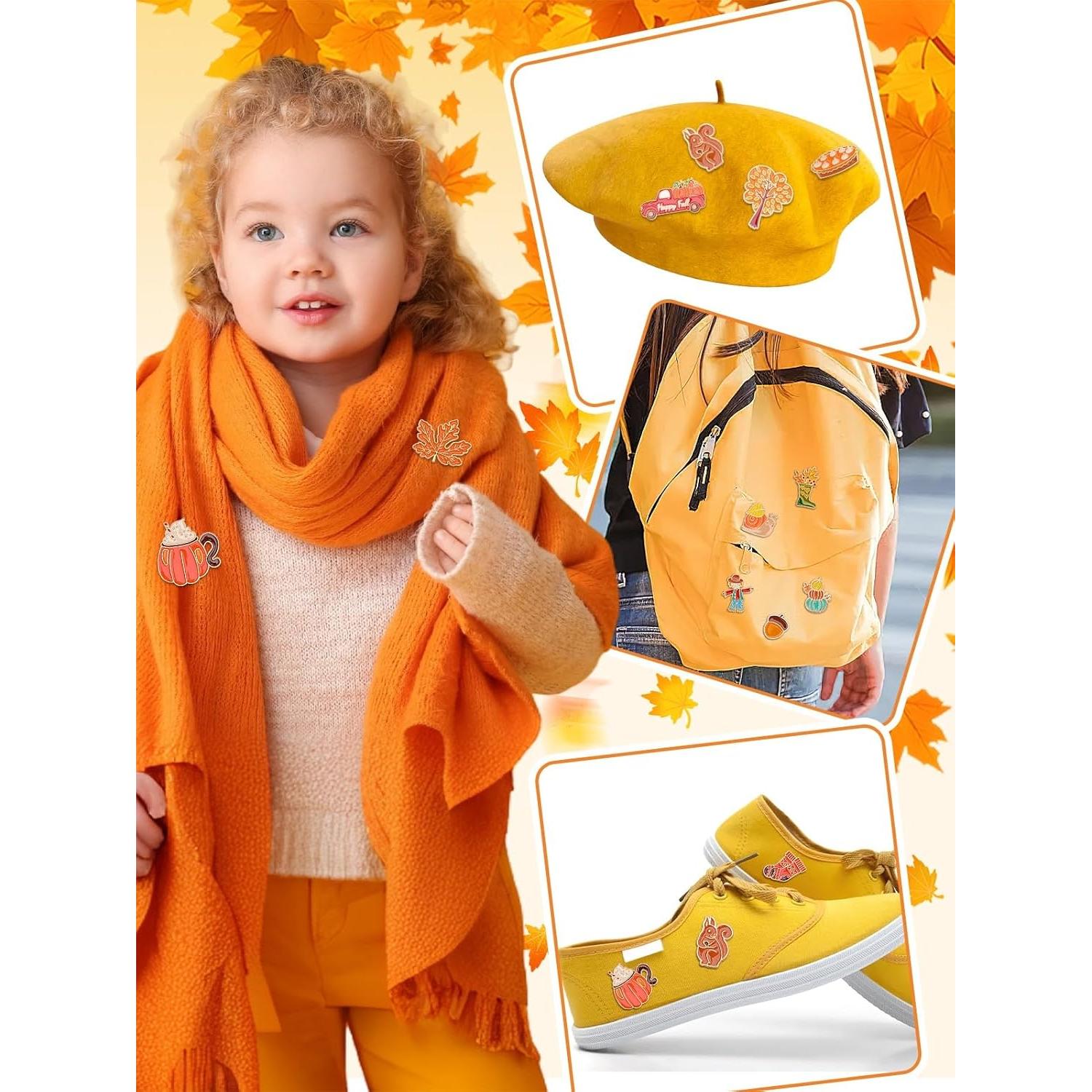 JUNEBRUSHS 28 Pines de Esmalte Otoñales para Ropa y Accesorios