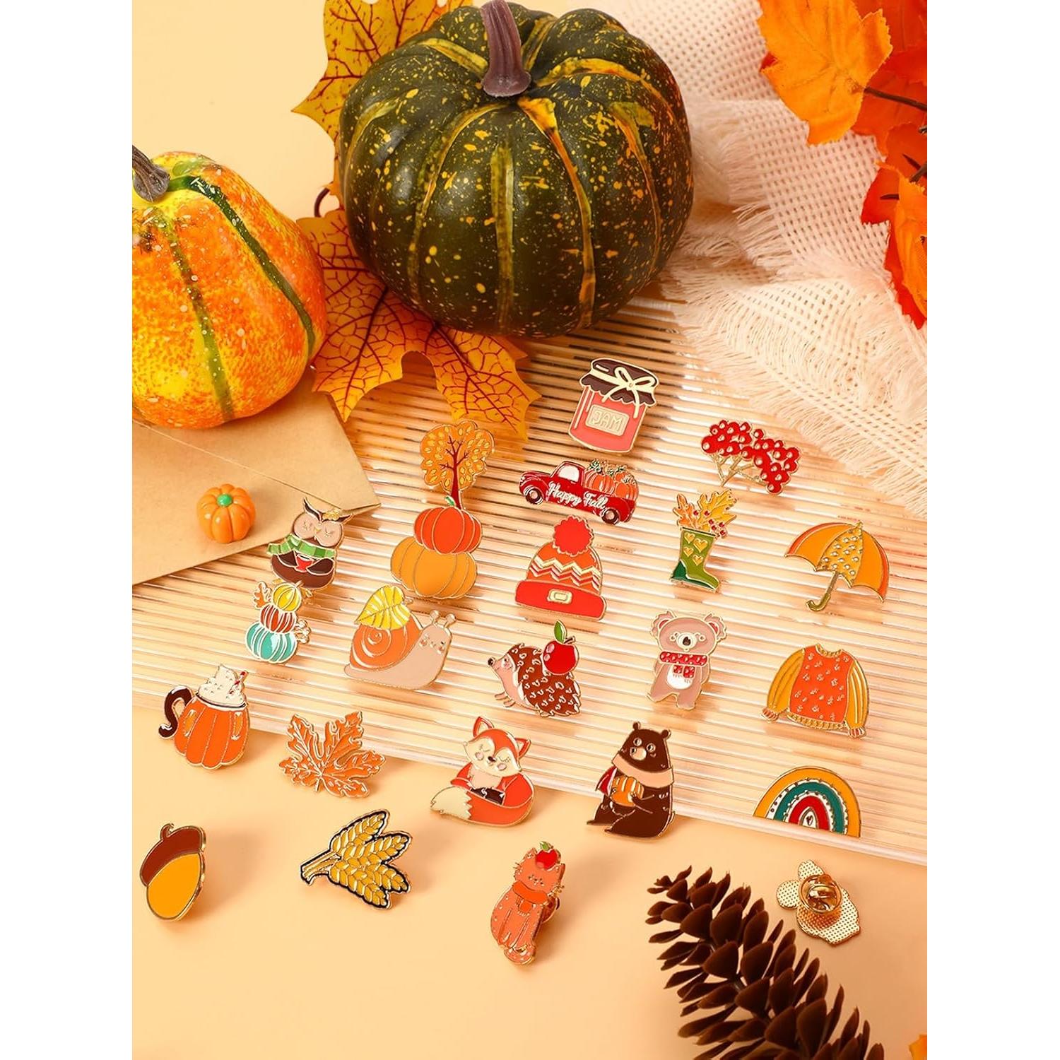 JUNEBRUSHS 28 Pines de Esmalte Otoñales para Ropa y Accesorios