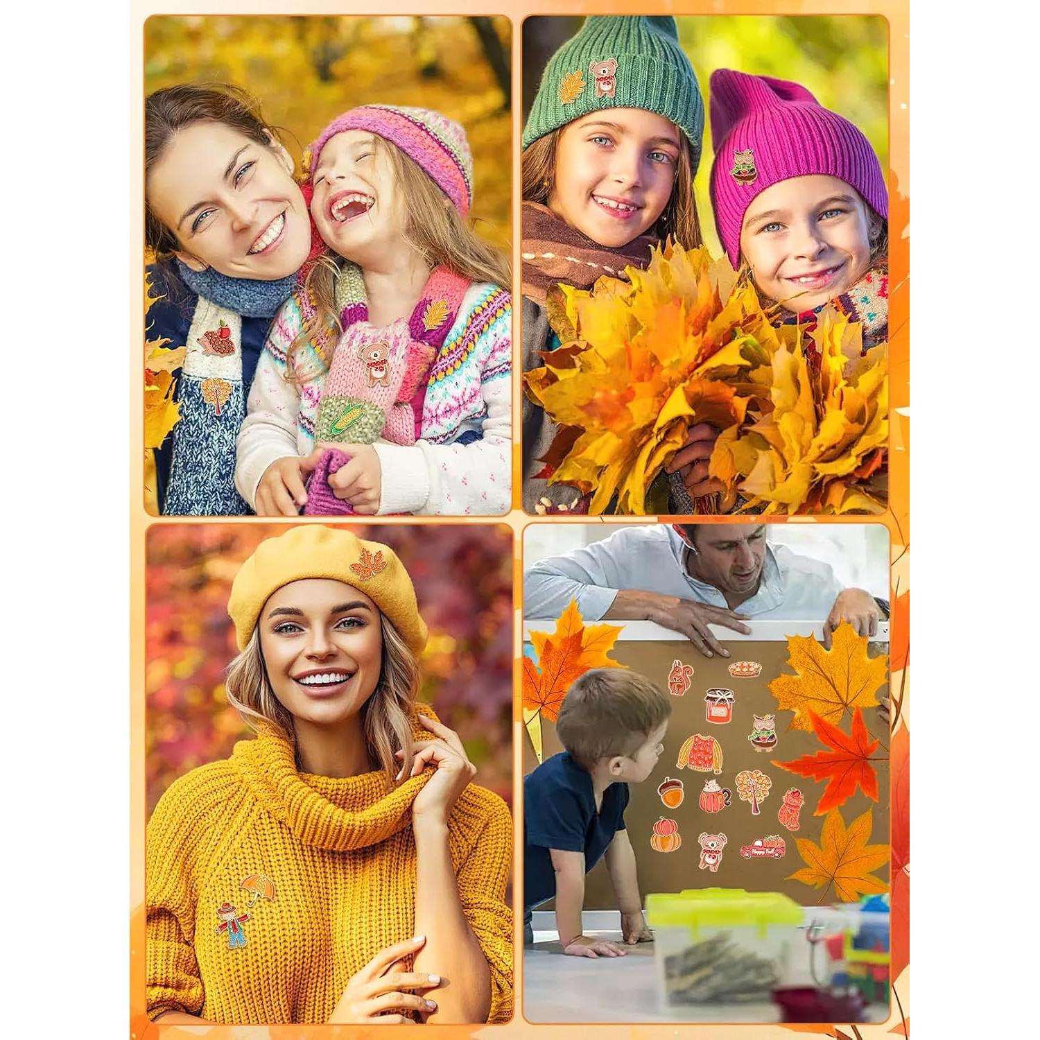 JUNEBRUSHS 28 Pines de Esmalte Otoñales para Ropa y Accesorios