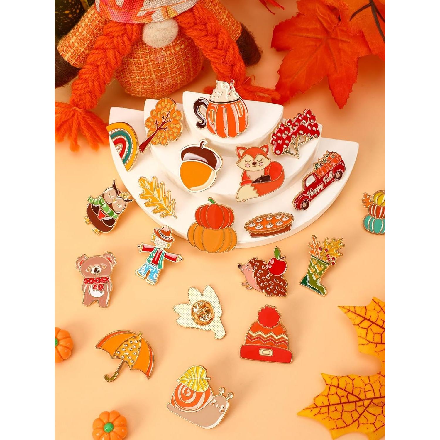 JUNEBRUSHS 28 Pines de Esmalte Otoñales para Ropa y Accesorios