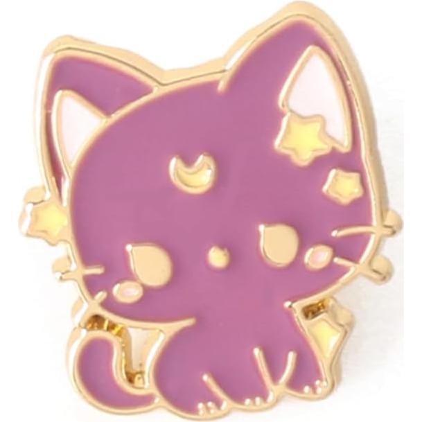 Pines de Broche de Gato Anime 2pcs Esmalte para Mujeres