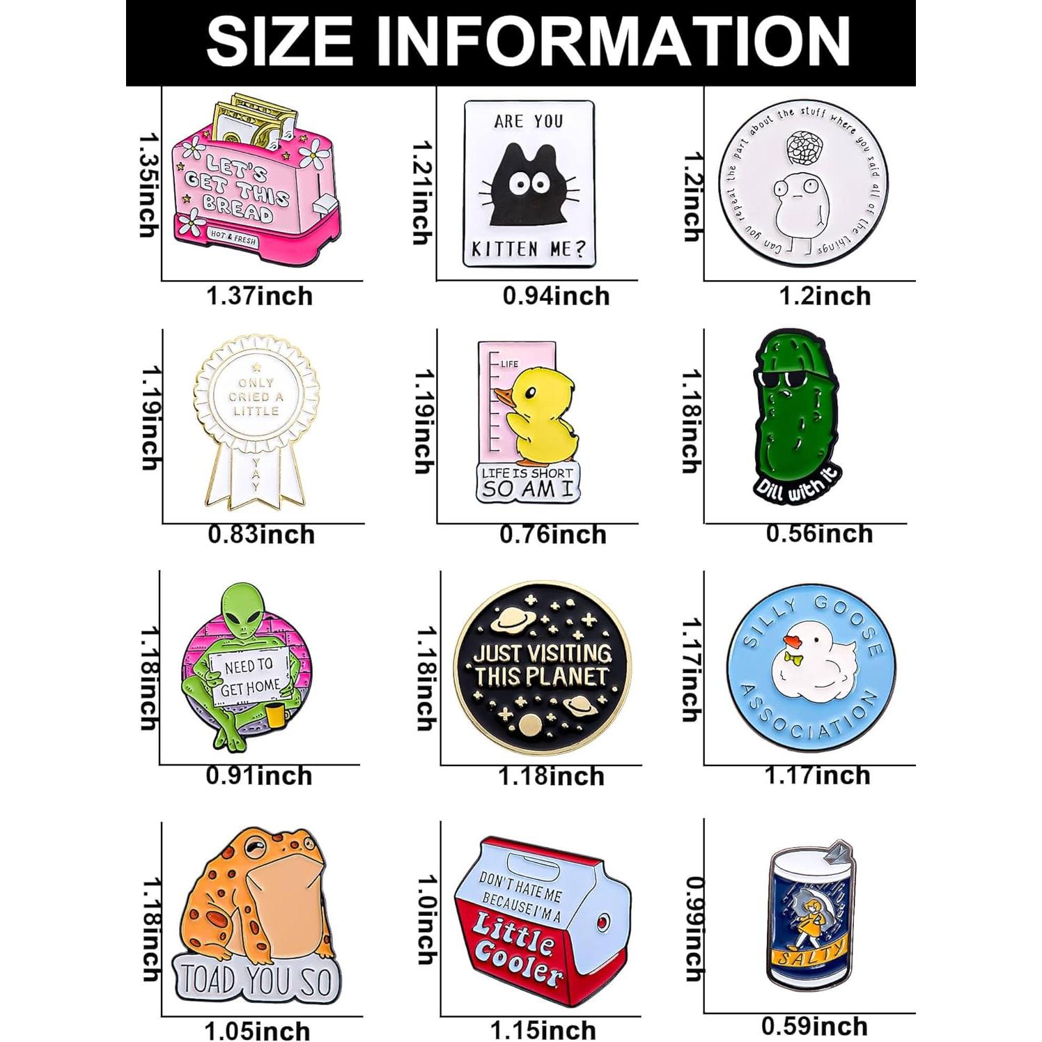 Conjunto de 12 Pines de Esmalte Divertidos - Humor y Memes