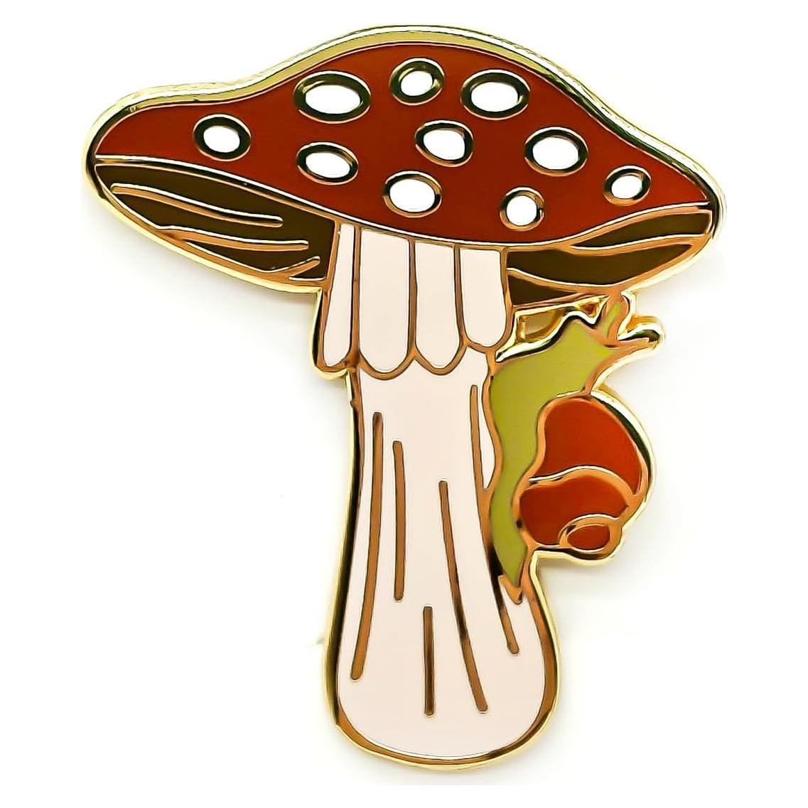 Pin de Esmalte Caracol Bajo Hongo - SKYFENGCN - 3.5 cm