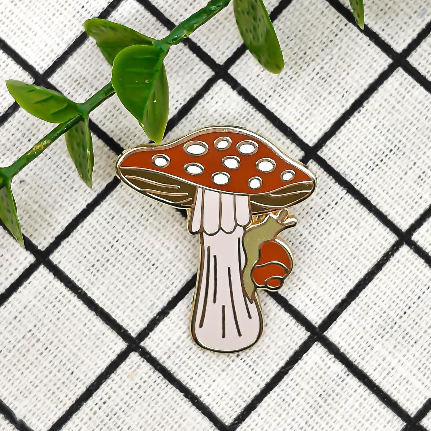 Pin de Esmalte Caracol Bajo Hongo - SKYFENGCN - 3.5 cm