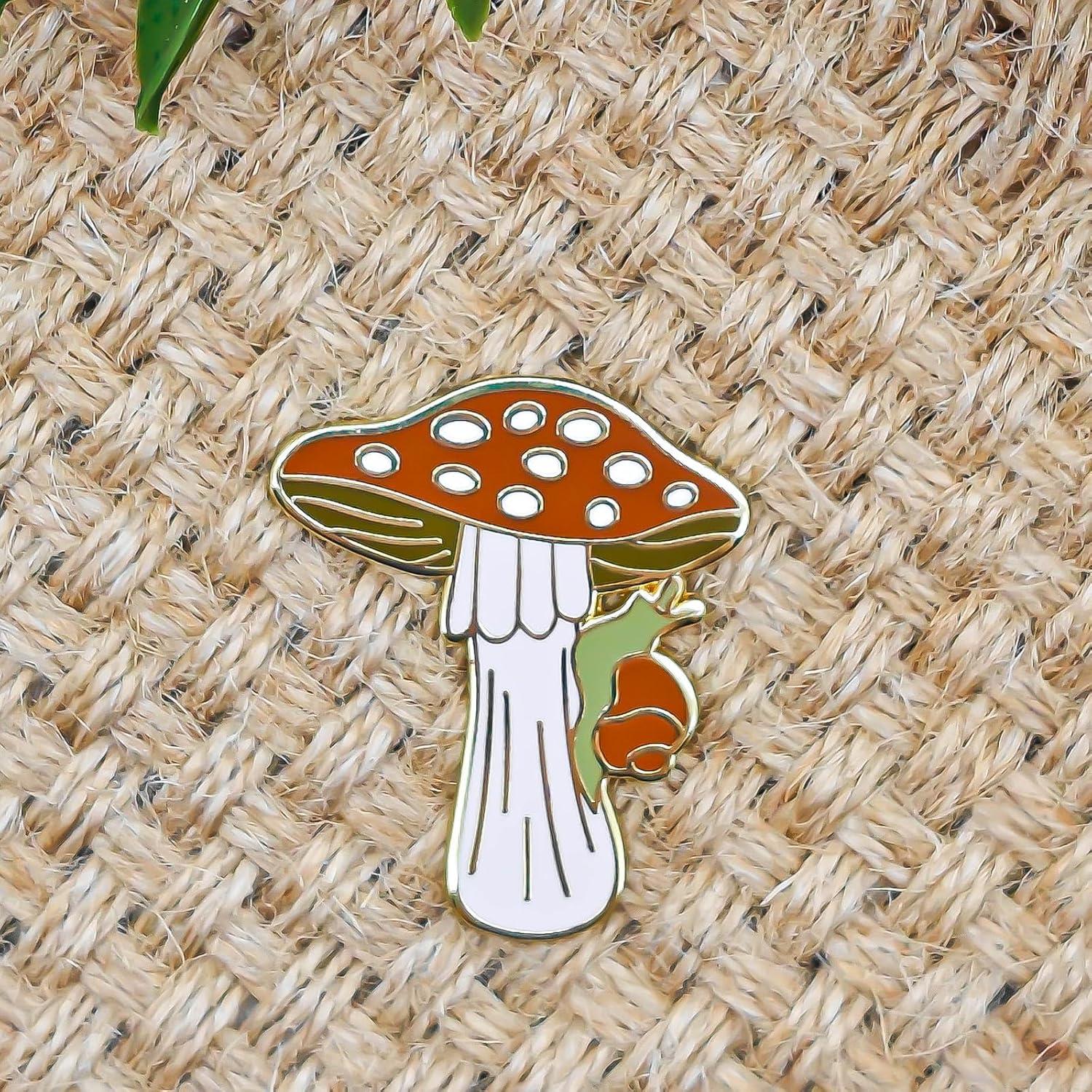 Pin de Esmalte Caracol Bajo Hongo - SKYFENGCN - 3.5 cm