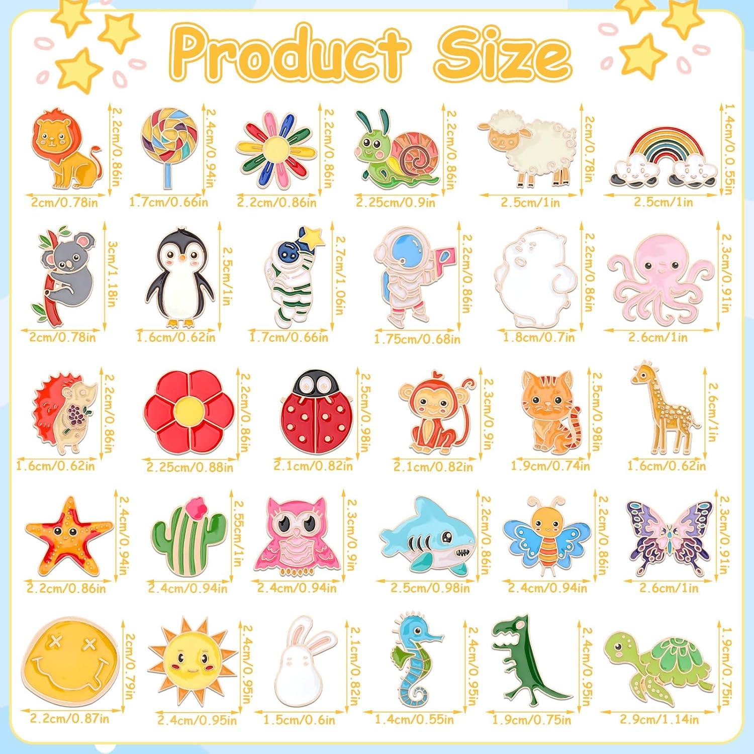 SANNIX 60 Pines de Esmalte de Dibujos Animados - 30 Estilos