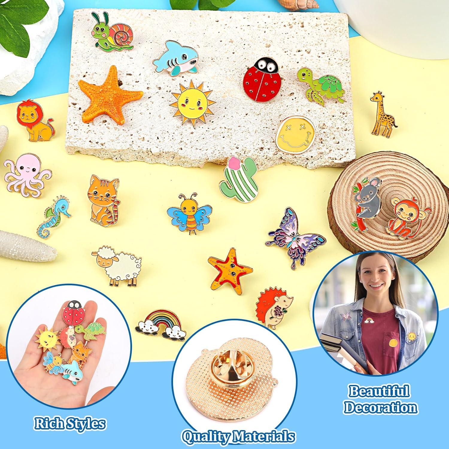 SANNIX 60 Pines de Esmalte de Dibujos Animados - 30 Estilos