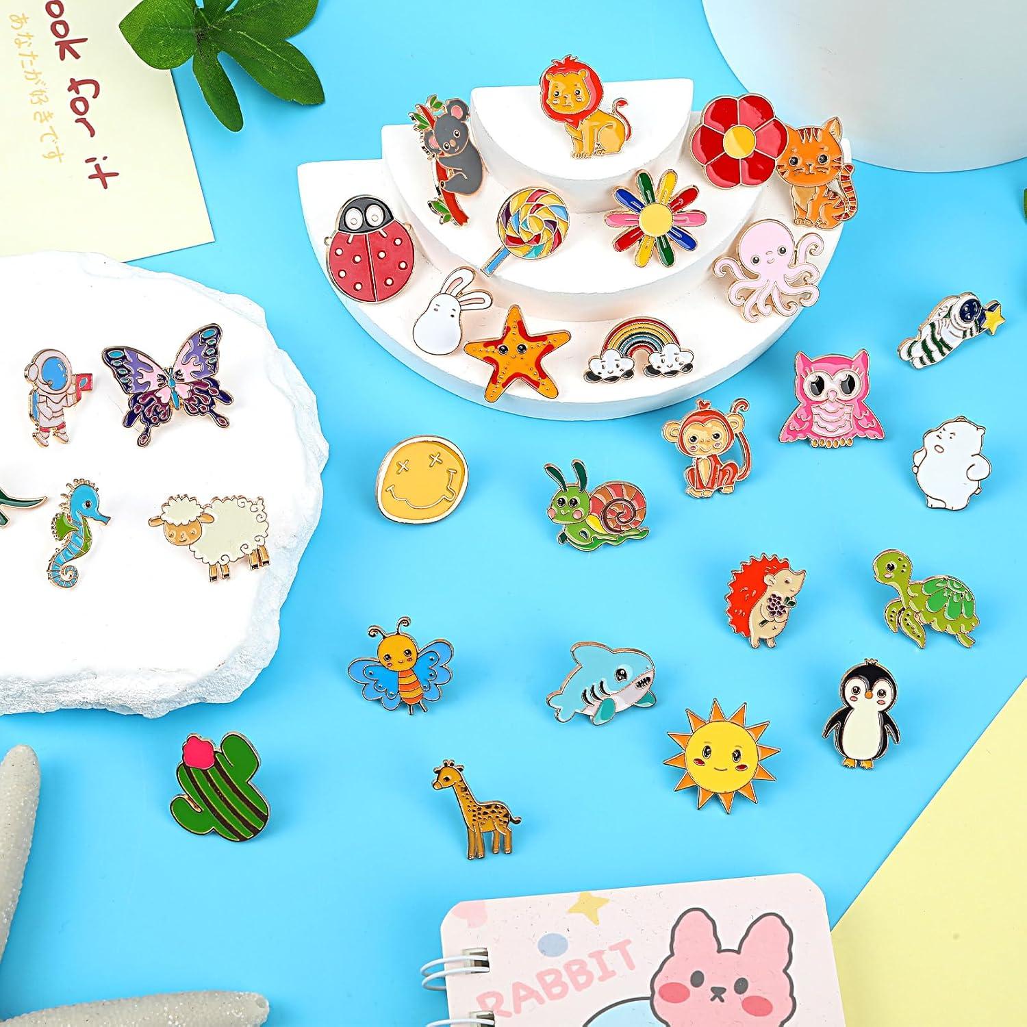 SANNIX 60 Pines de Esmalte de Dibujos Animados - 30 Estilos