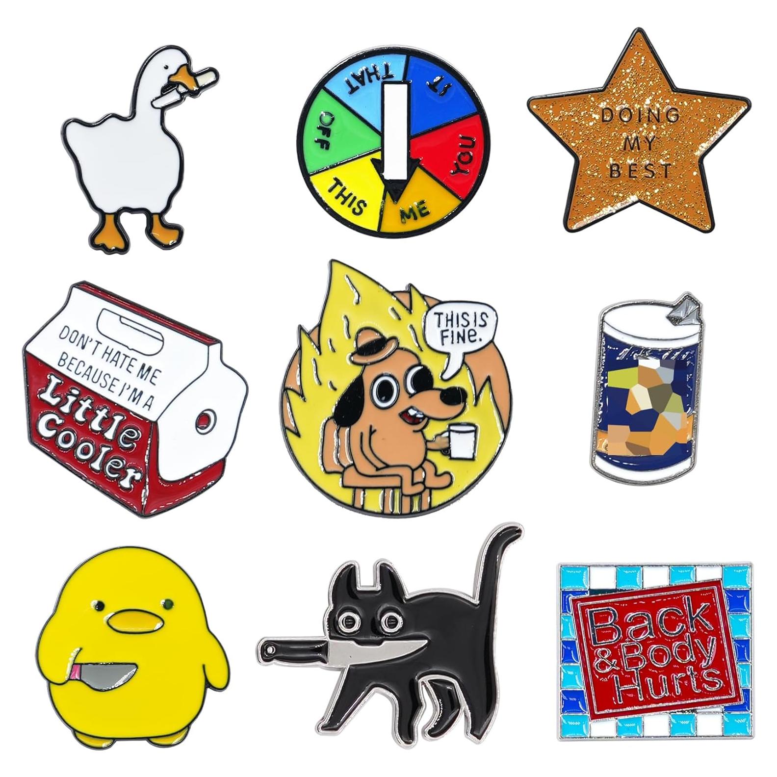 Conjunto de 9 Pines de Esmalte Divertidos TungminJ para Mochila
