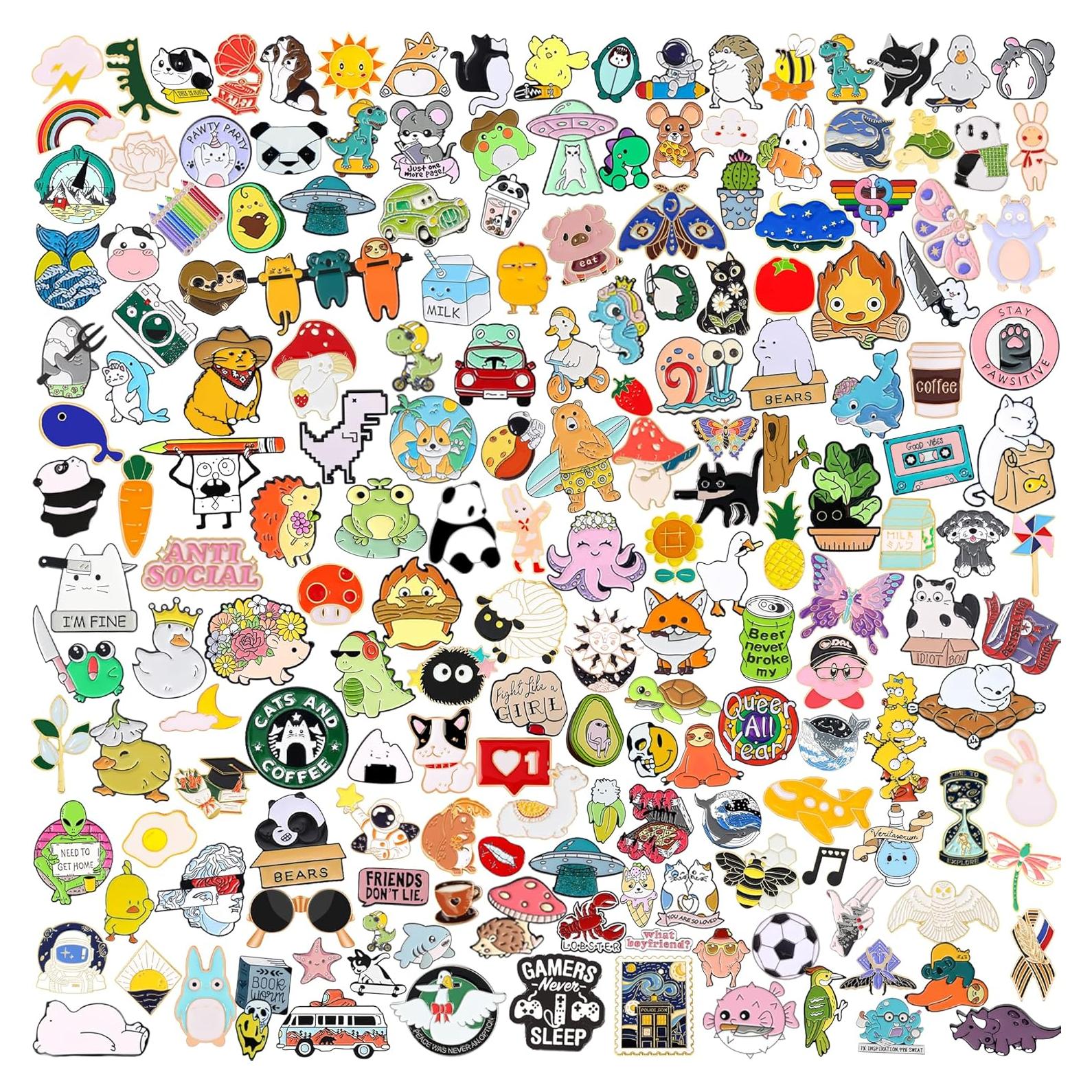 Conjunto de 30 Pines de Esmalte Mixtos para Mujeres