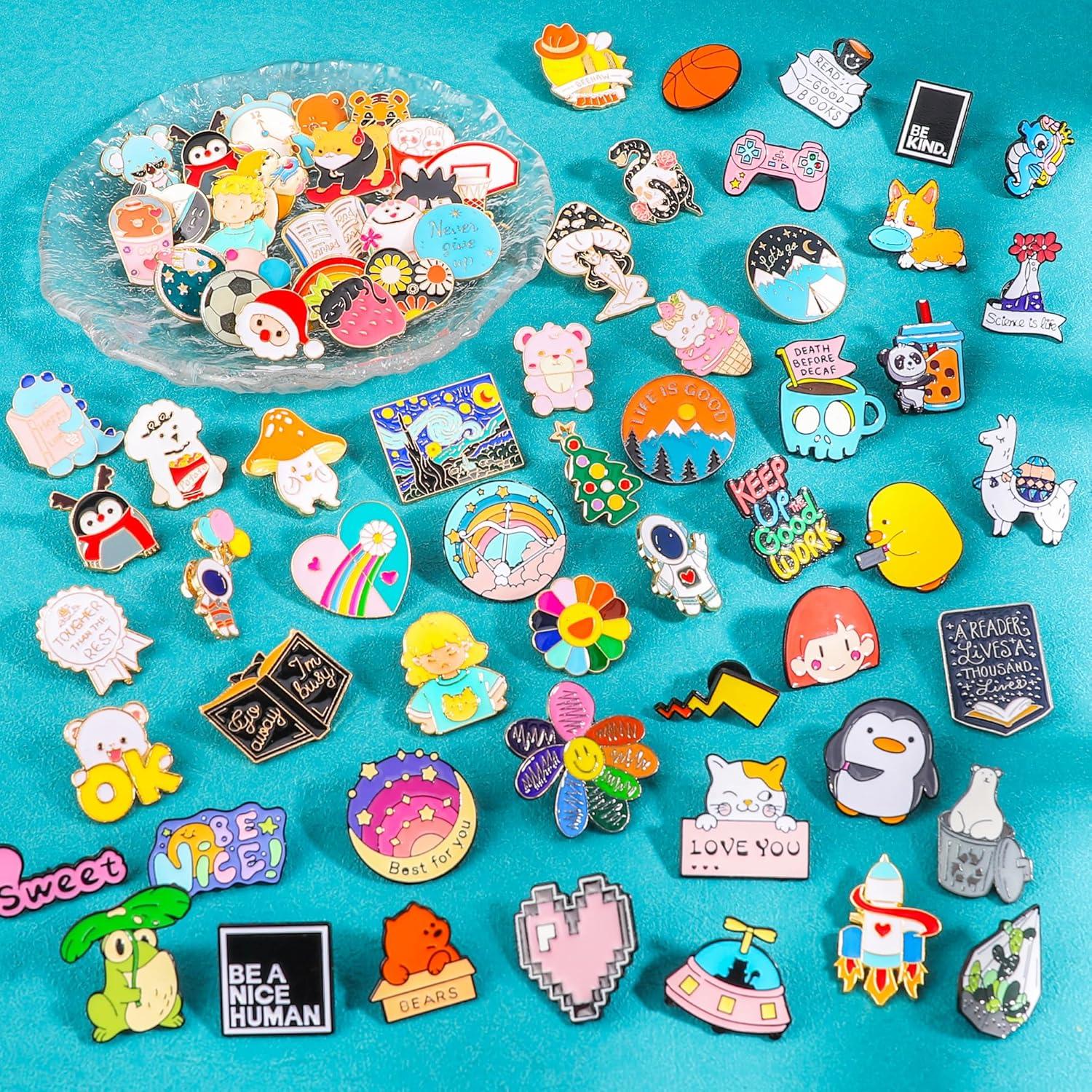 Conjunto de 30 Pines de Esmalte Mixtos para Mujeres