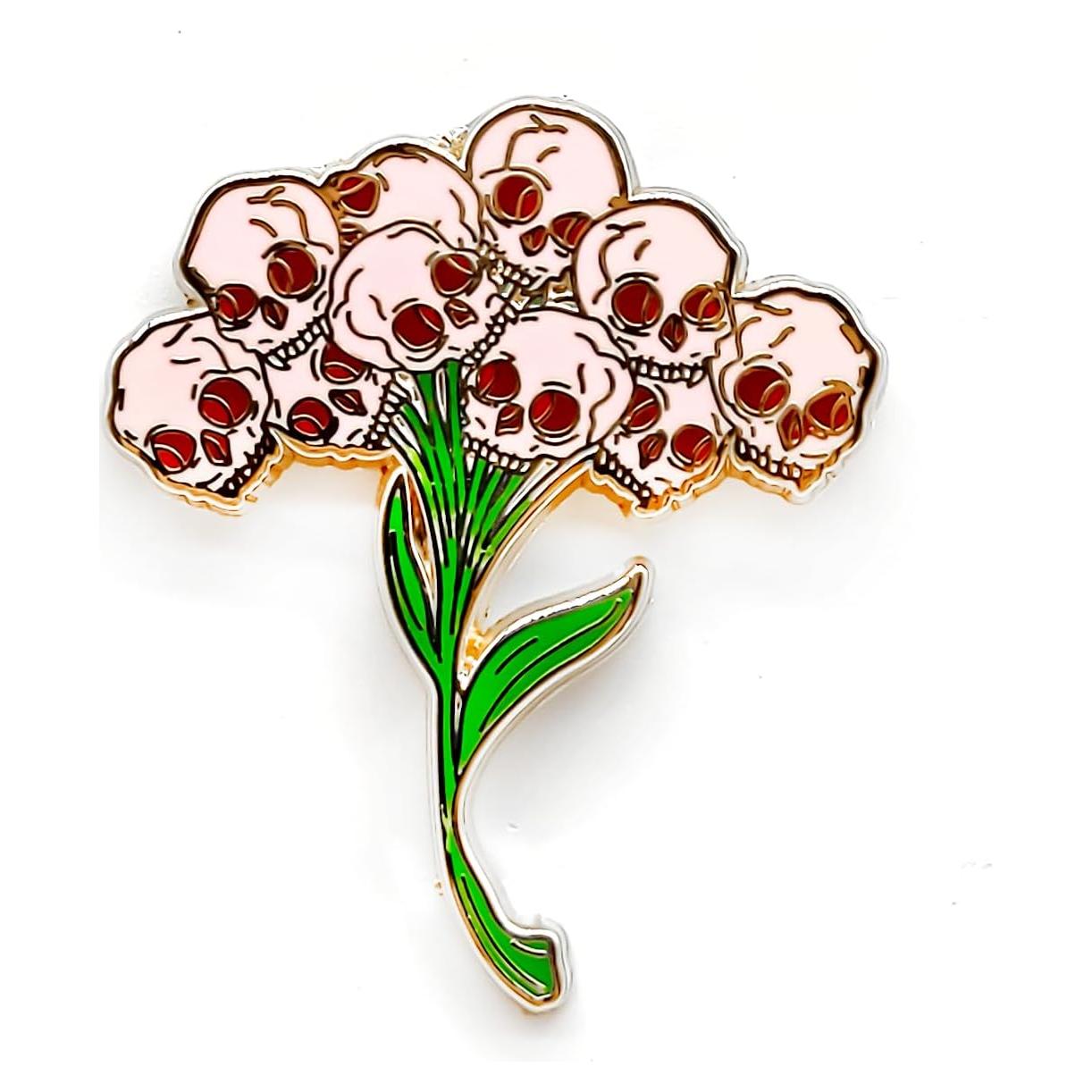 Pin de Insignia de Ramo de Calavera SKYFENGCN - 3 cm - Esmalte