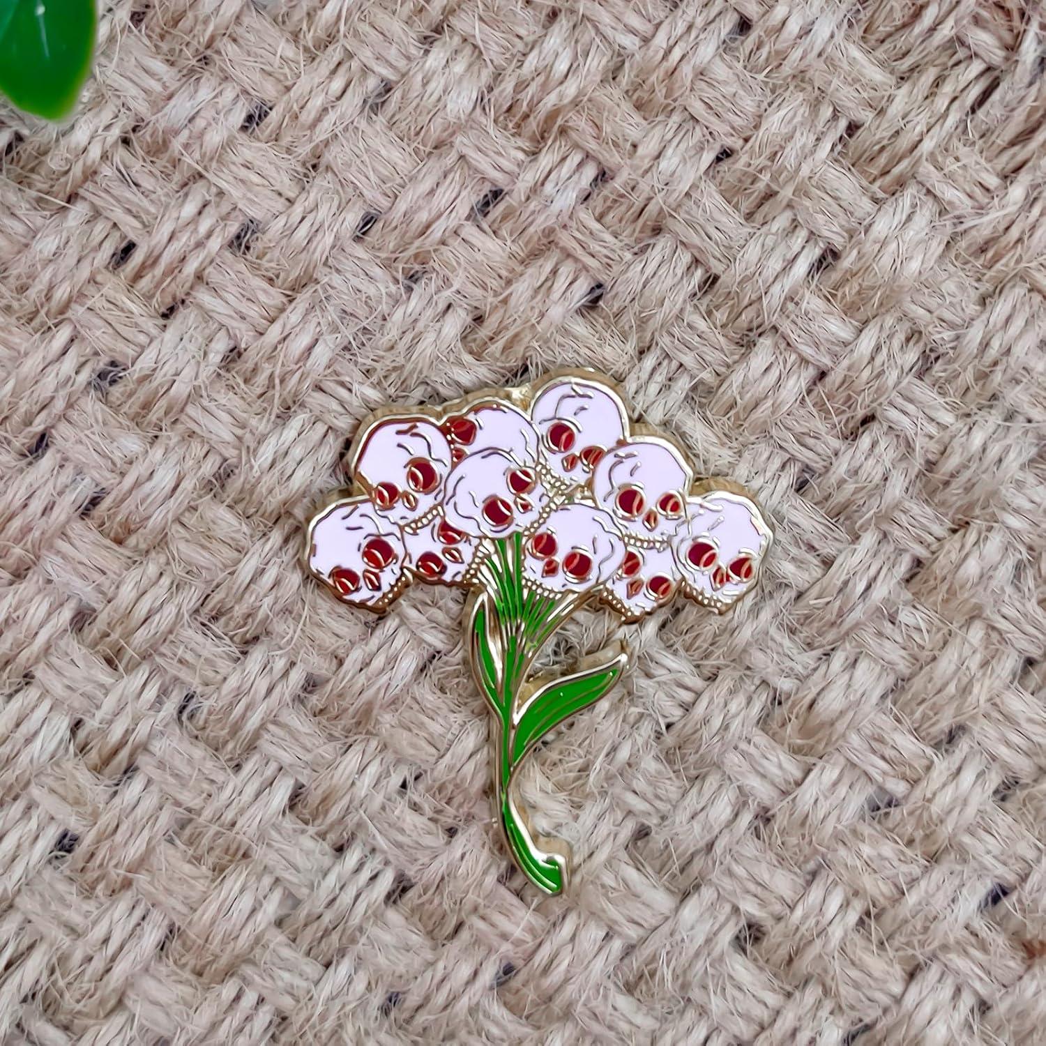 Pin de Insignia de Ramo de Calavera SKYFENGCN - 3 cm - Esmalte
