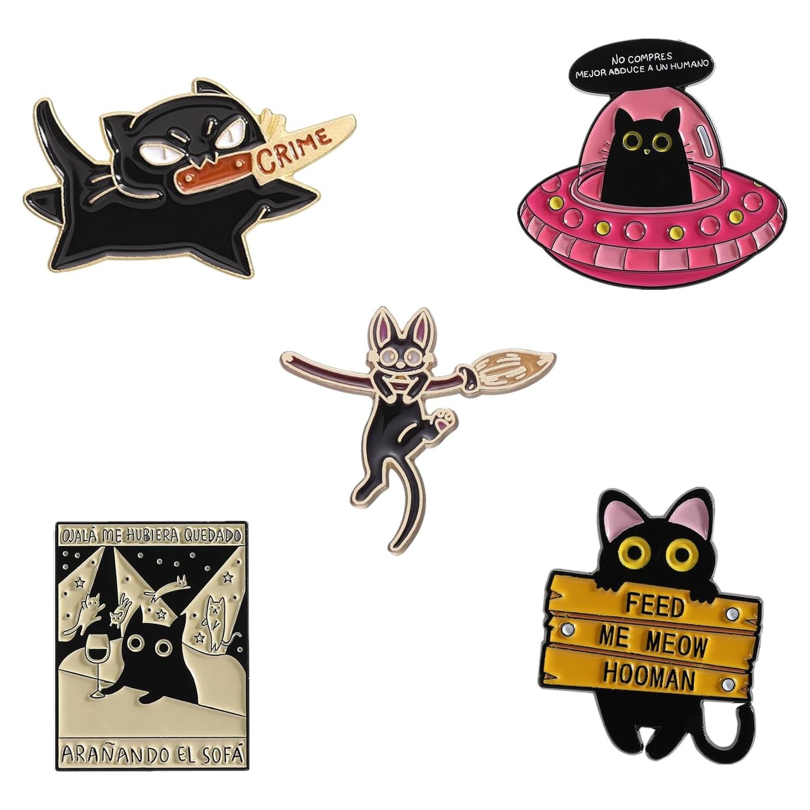 Conjunto de Pines de Esmalte ZDQDXL - 5 Pines Divertidos para Mochila