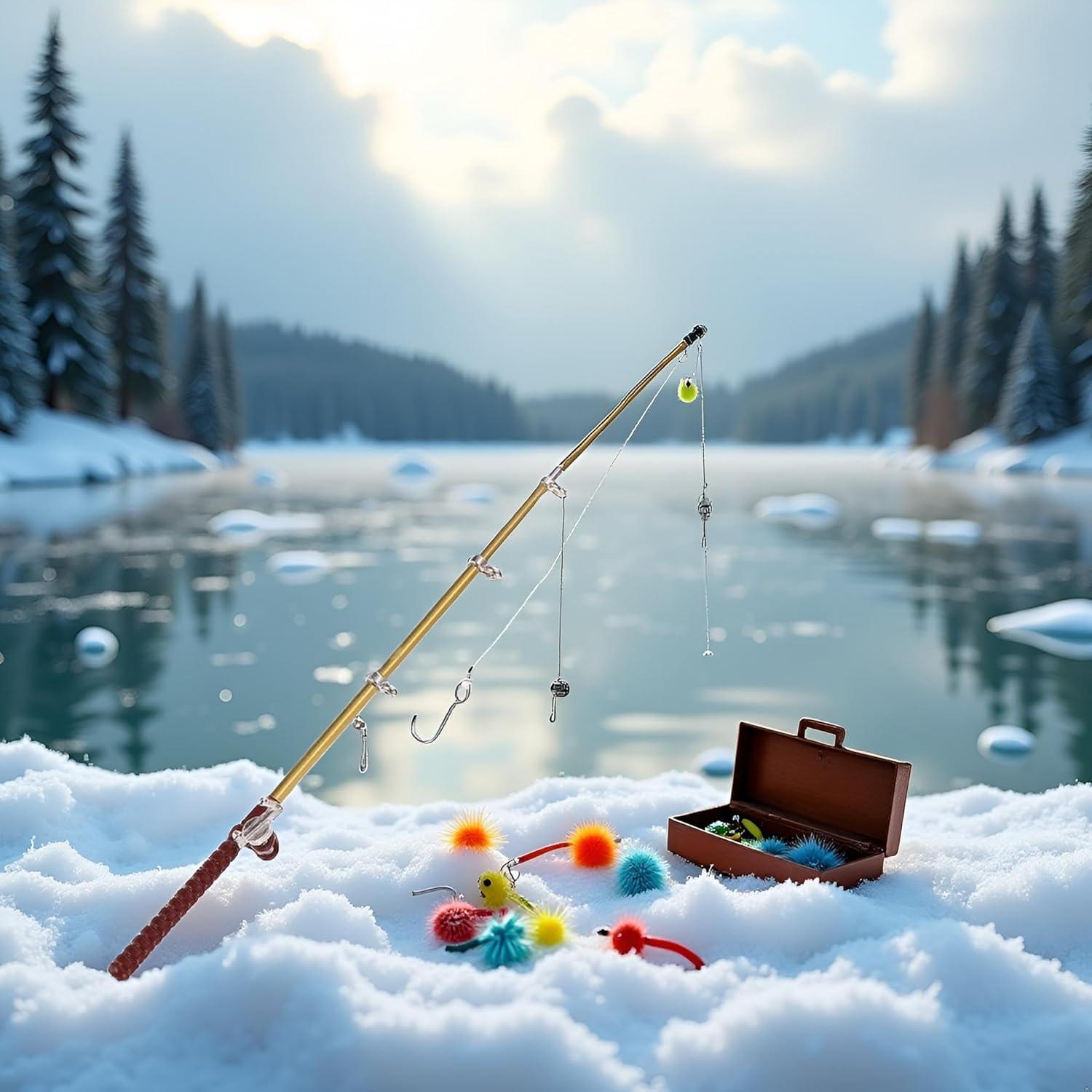 Caña de Pescar Miniatura 1/12 Fansoftiks para Casa de Muñecas