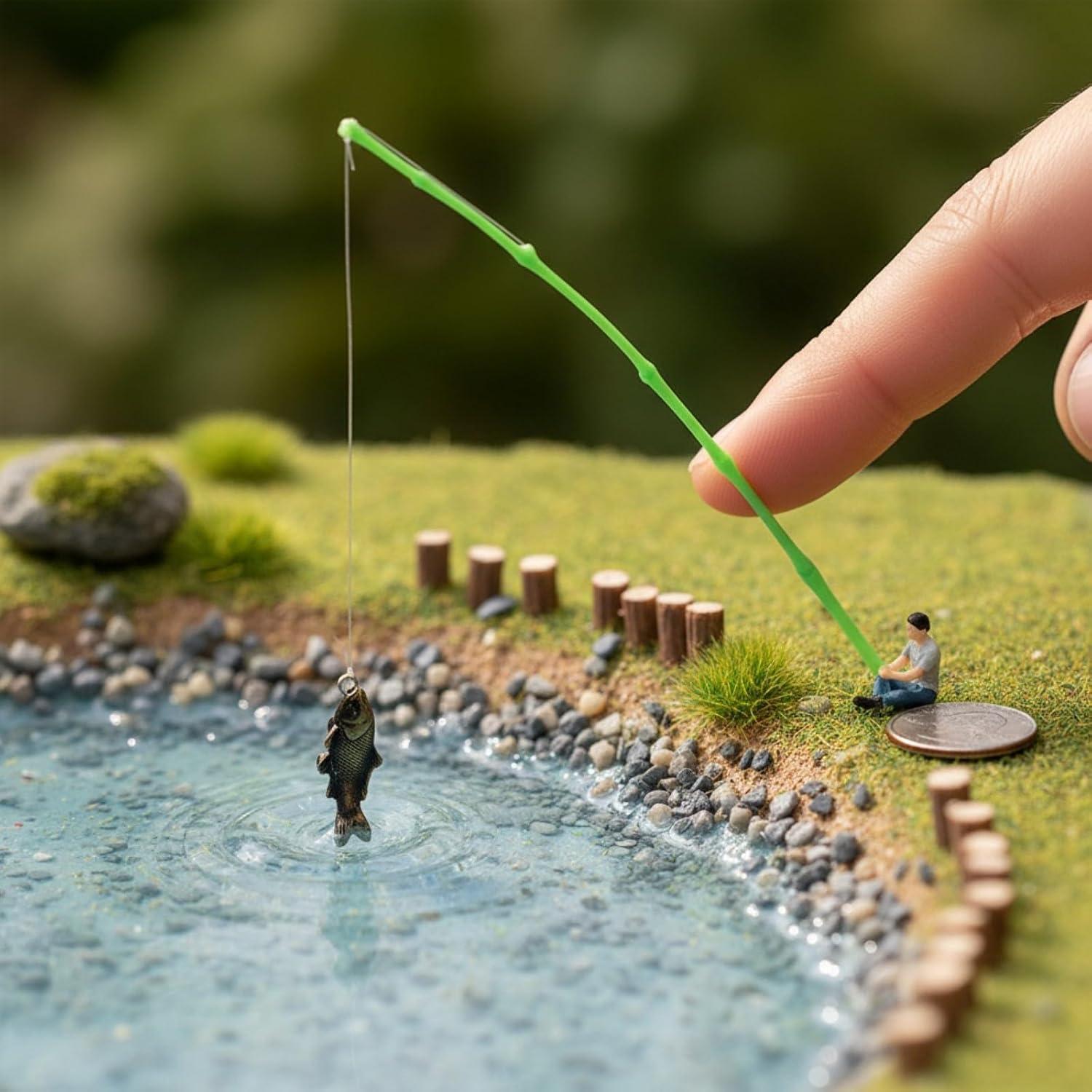 Miniatura Caña de Pescar LOGOFUN 1:12 para Casa de Muñecas