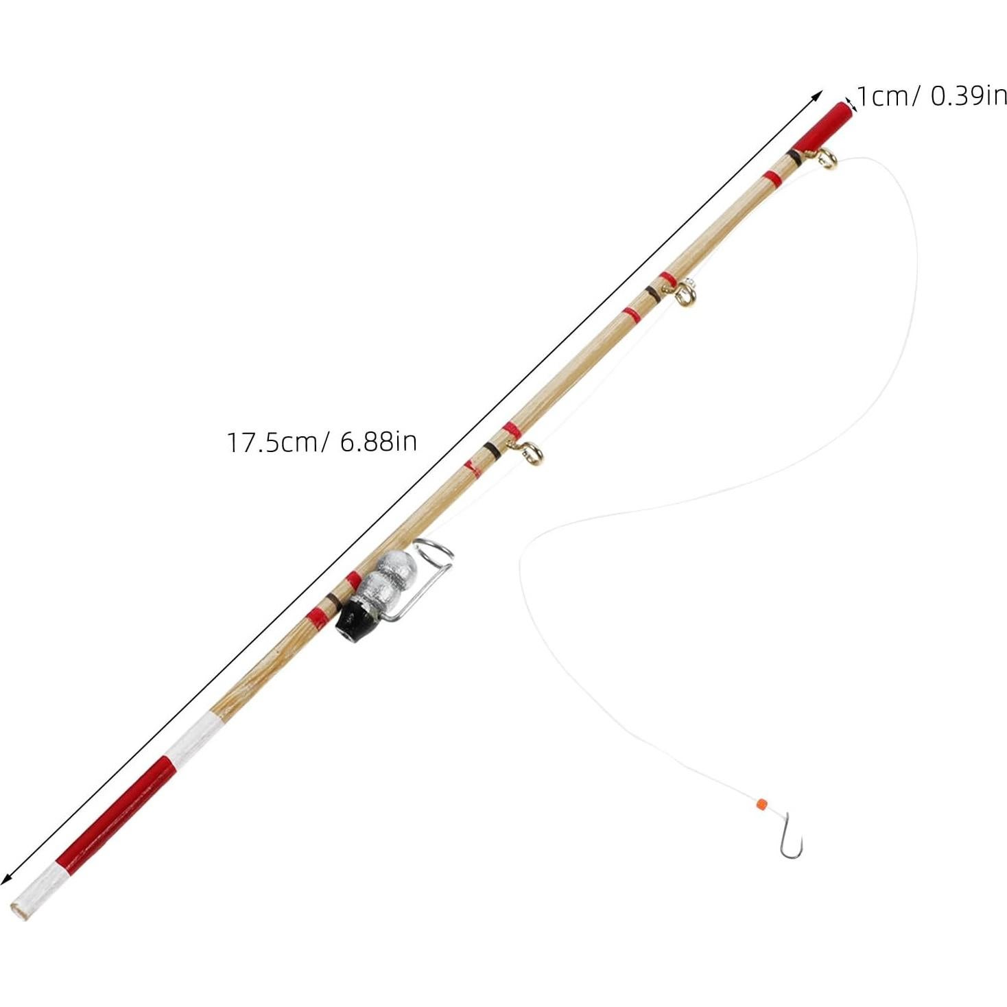 Mini Caña de Pescar NUOBESTY 17.5 cm Accesorio Decorativo