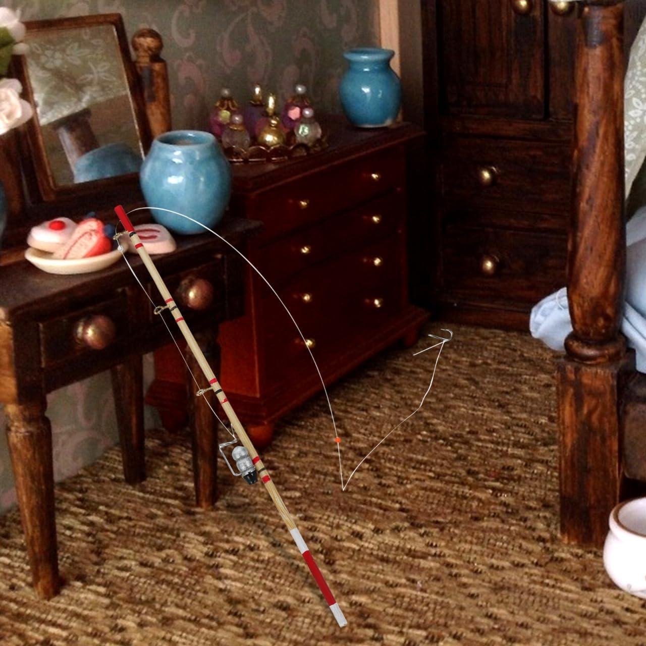 Mini Caña de Pescar NUOBESTY 17.5 cm Accesorio Decorativo