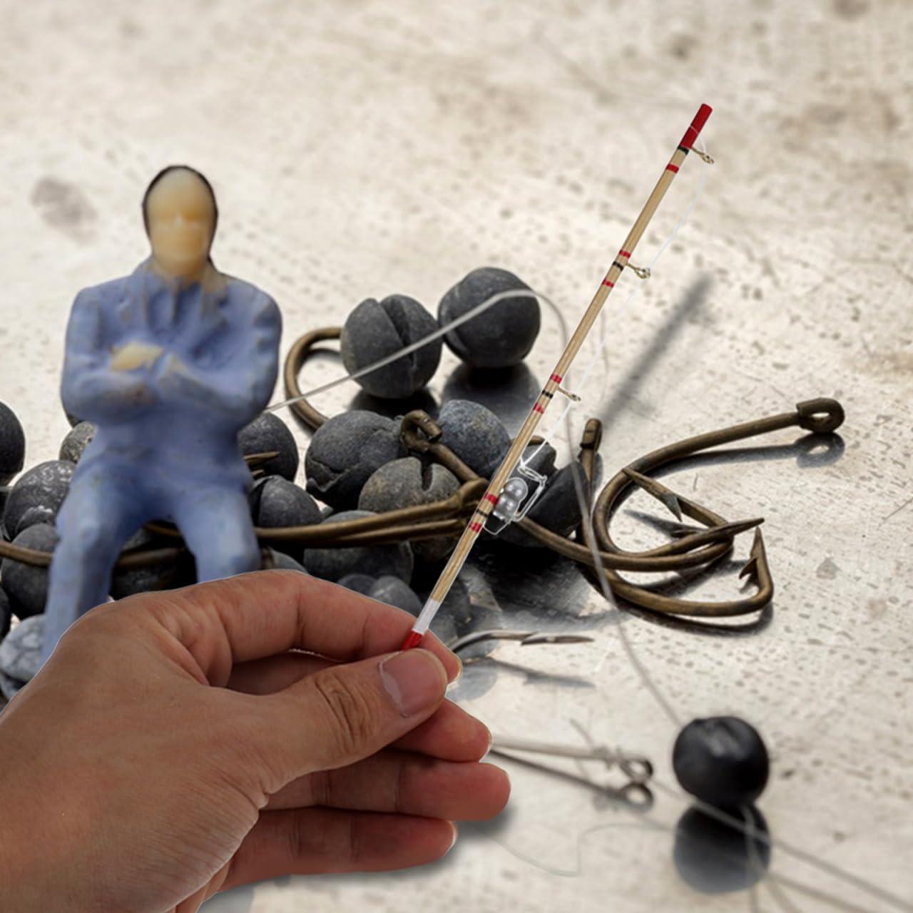 Mini Caña de Pescar NUOBESTY 17.5 cm Accesorio Decorativo