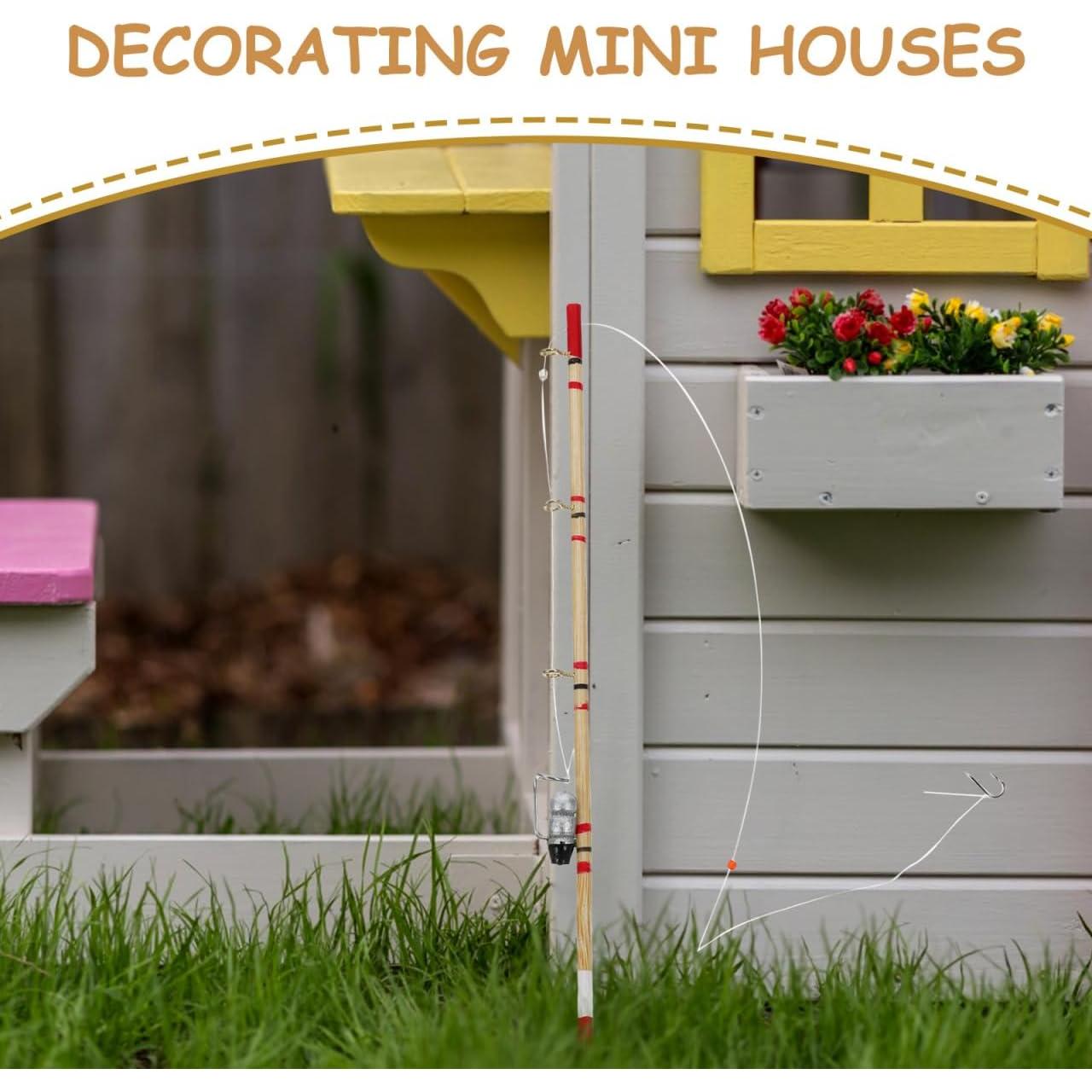 Mini Caña de Pescar NUOBESTY 17.5 cm Accesorio Decorativo