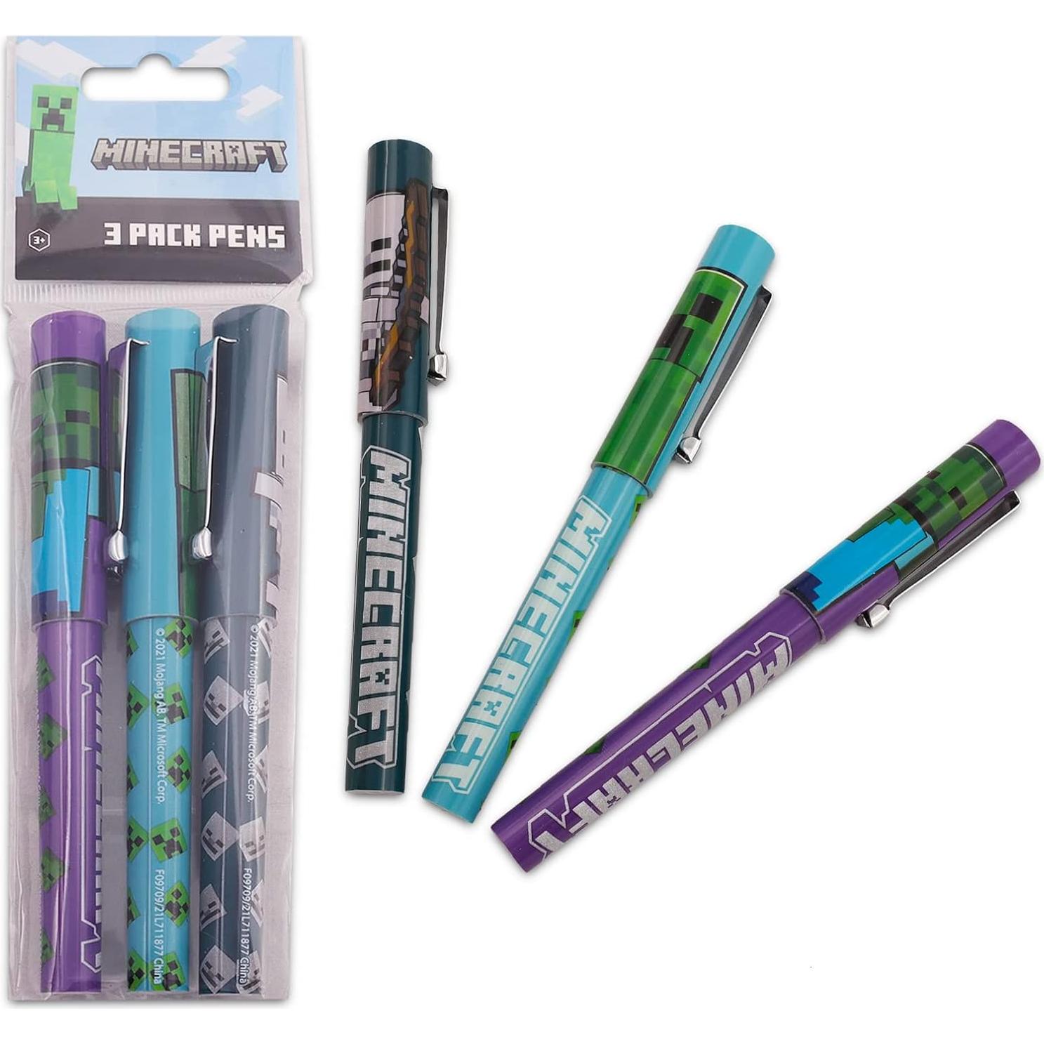 Juego de bolígrafos Minecraft Mojang - 6 piezas tinta negra